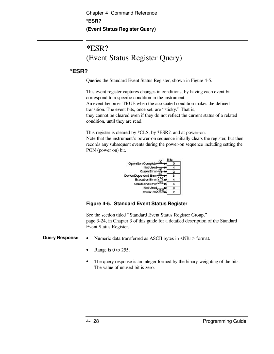 HP 132A, 53131A manual Event Status Register Query, Esr? 