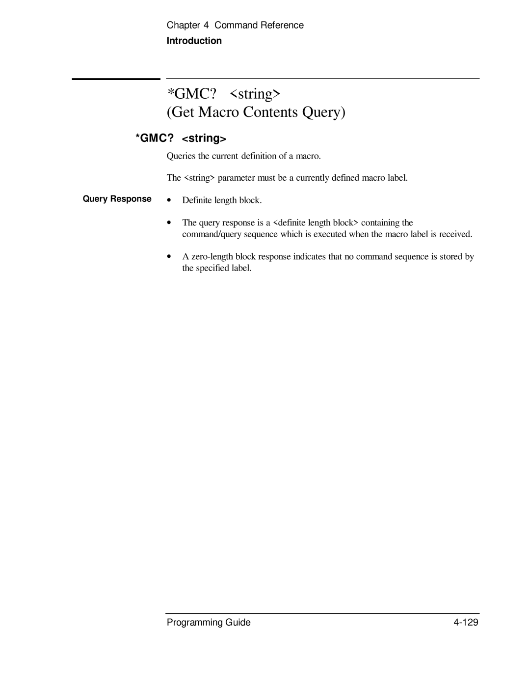 HP 53131A, 132A manual GMC? string Get Macro Contents Query 