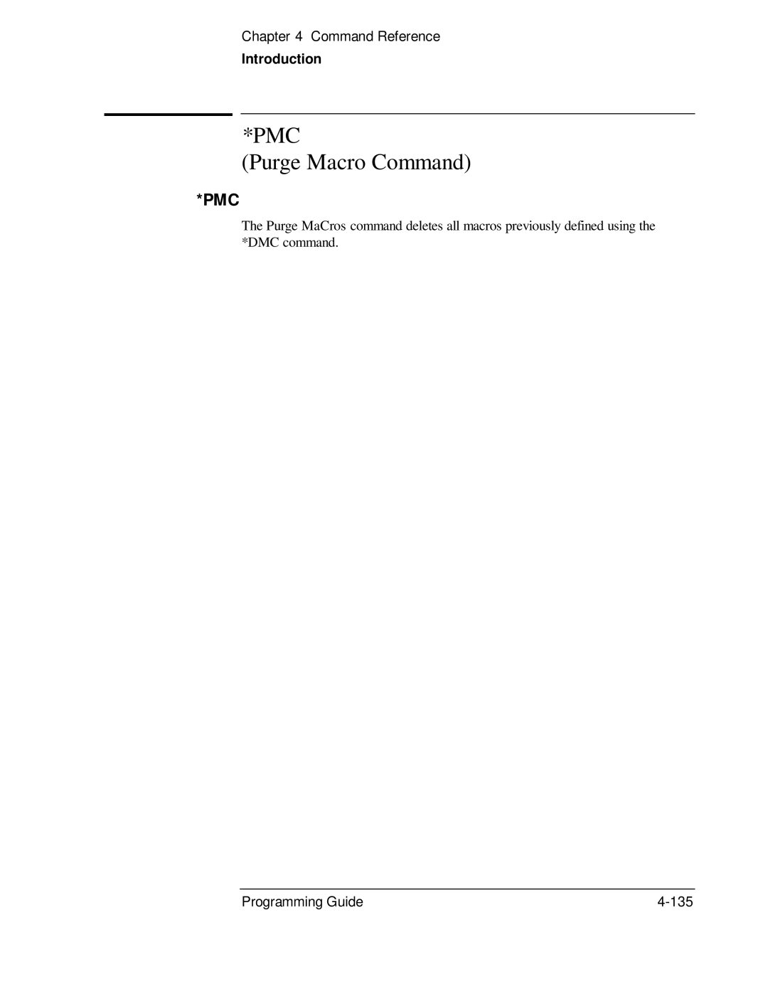 HP 53131A, 132A manual Purge Macro Command, Pmc 