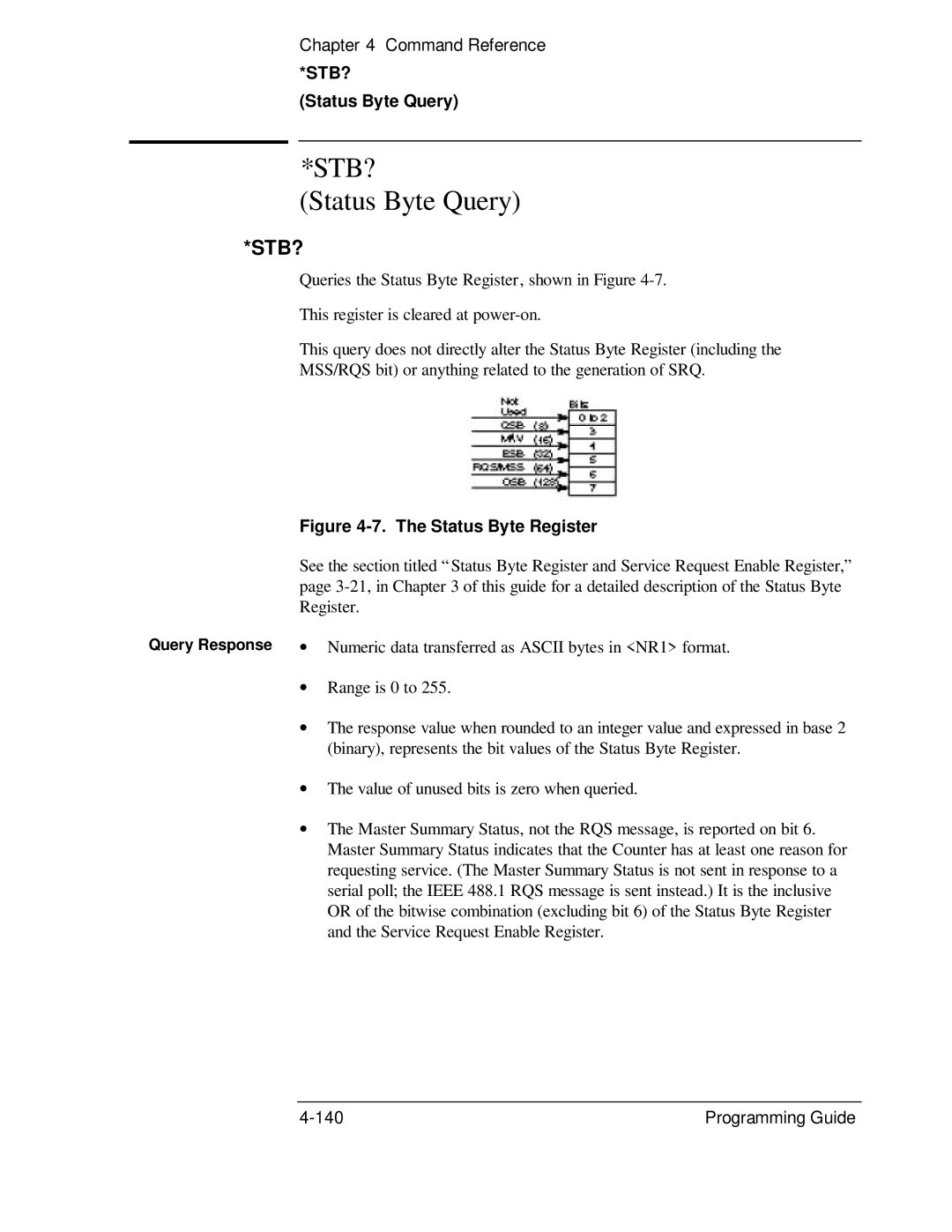 HP 132A, 53131A manual Status Byte Query, Stb? 