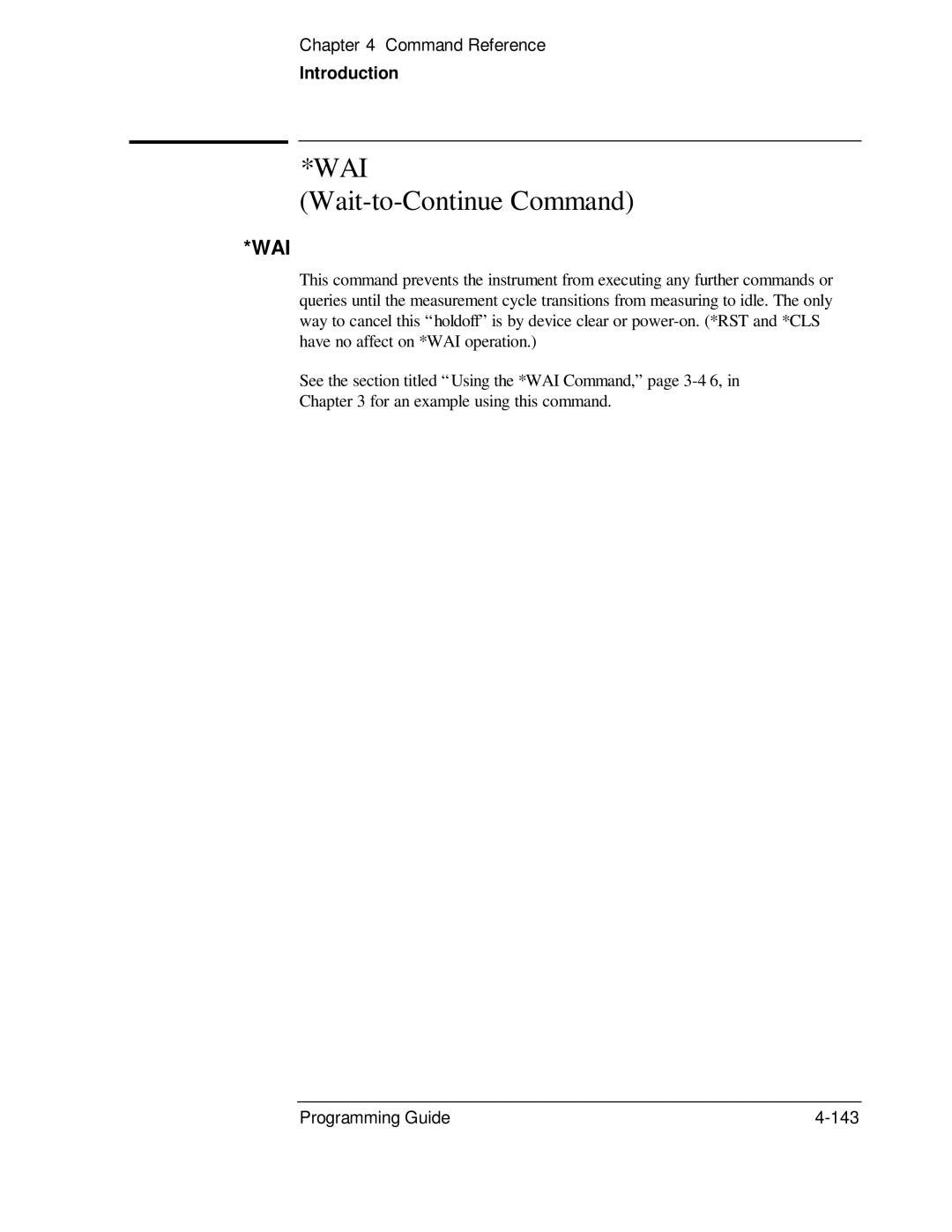 HP 53131A, 132A manual WAI Wait-to-Continue Command 