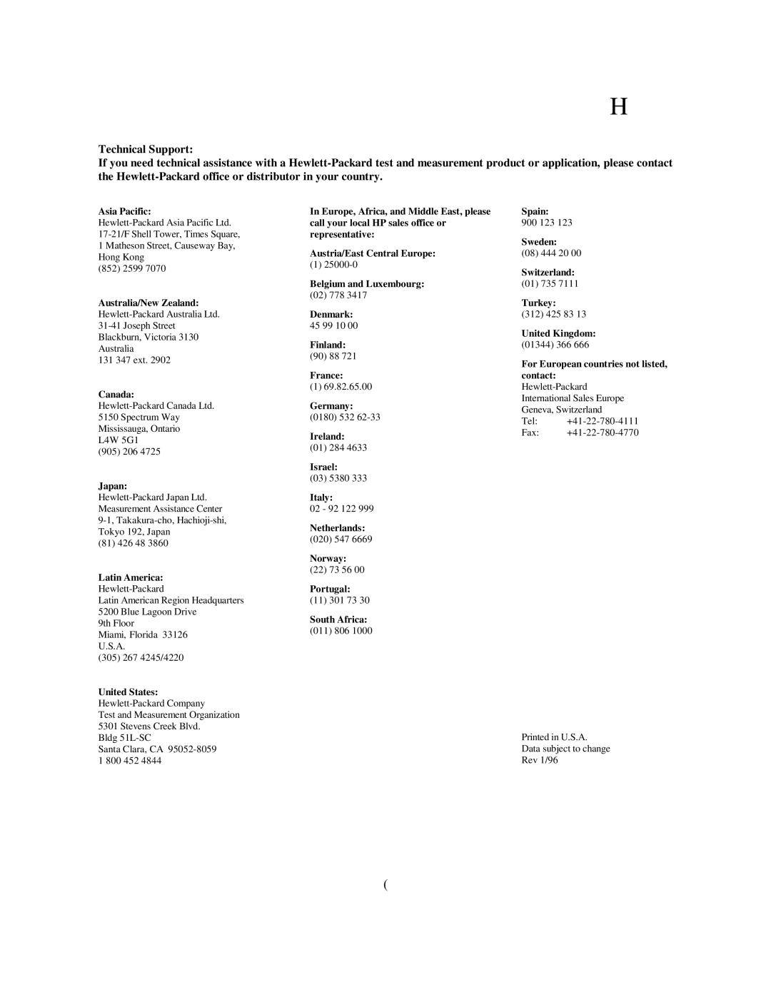 HP 53131A, 132A manual Asia Pacific 