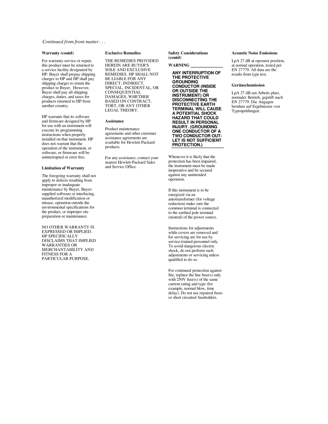 HP 132A, 53131A manual From front matter 