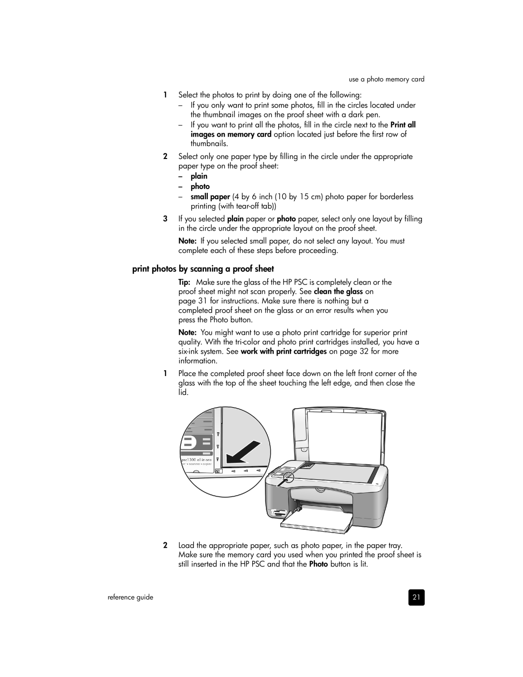 HP 1355, 1350xi, 1350v, 1340 manual Print photos by scanning a proof sheet 