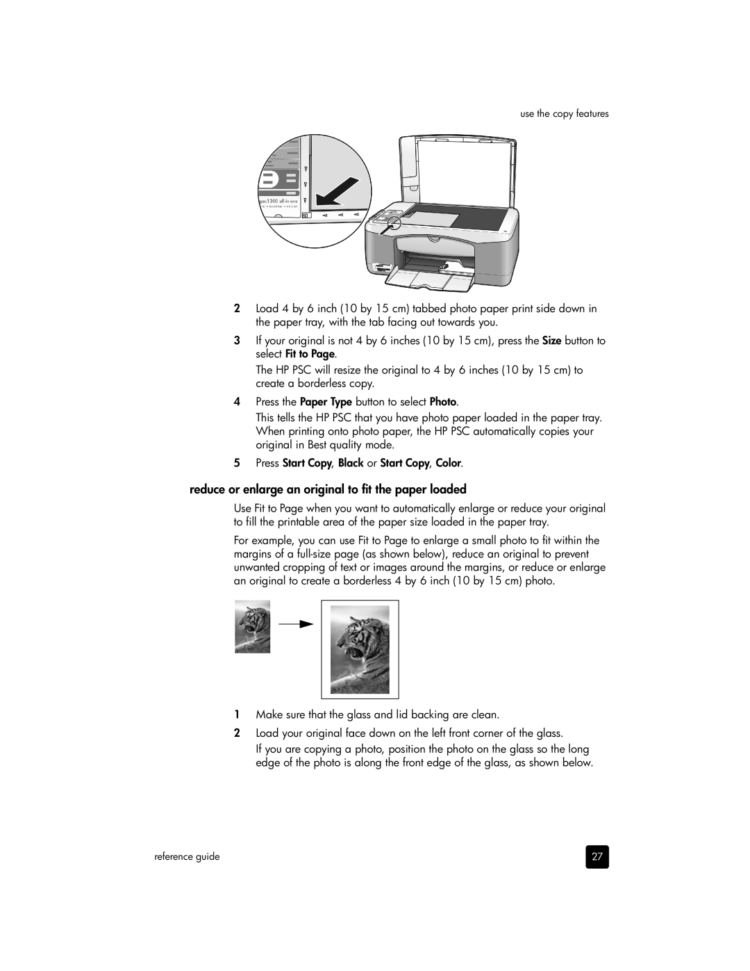 HP 1350xi, 1350v, 1355, 1340 manual Reduce or enlarge an original to fit the paper loaded 