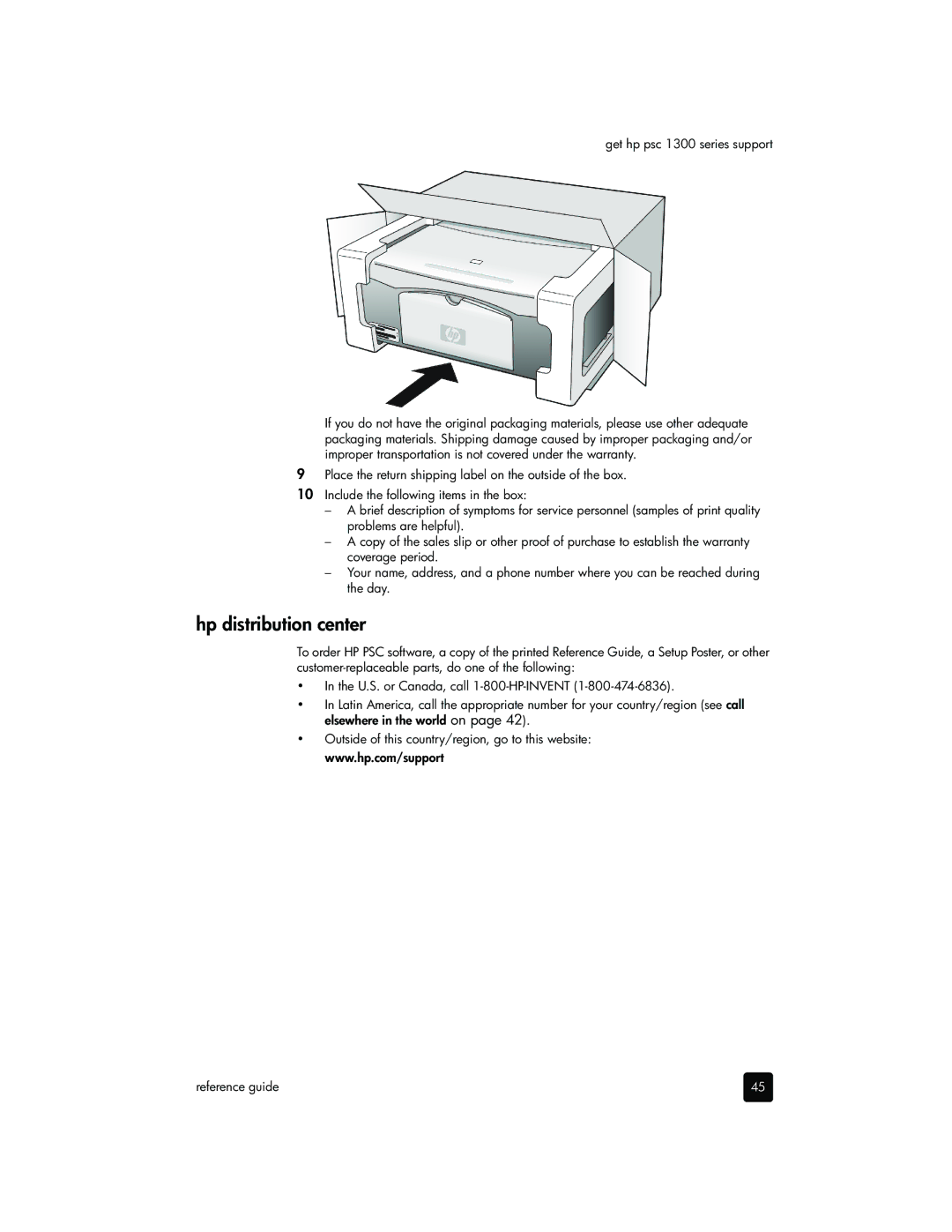 HP 1350v, 1350xi, 1355, 1340 manual Hp distribution center 