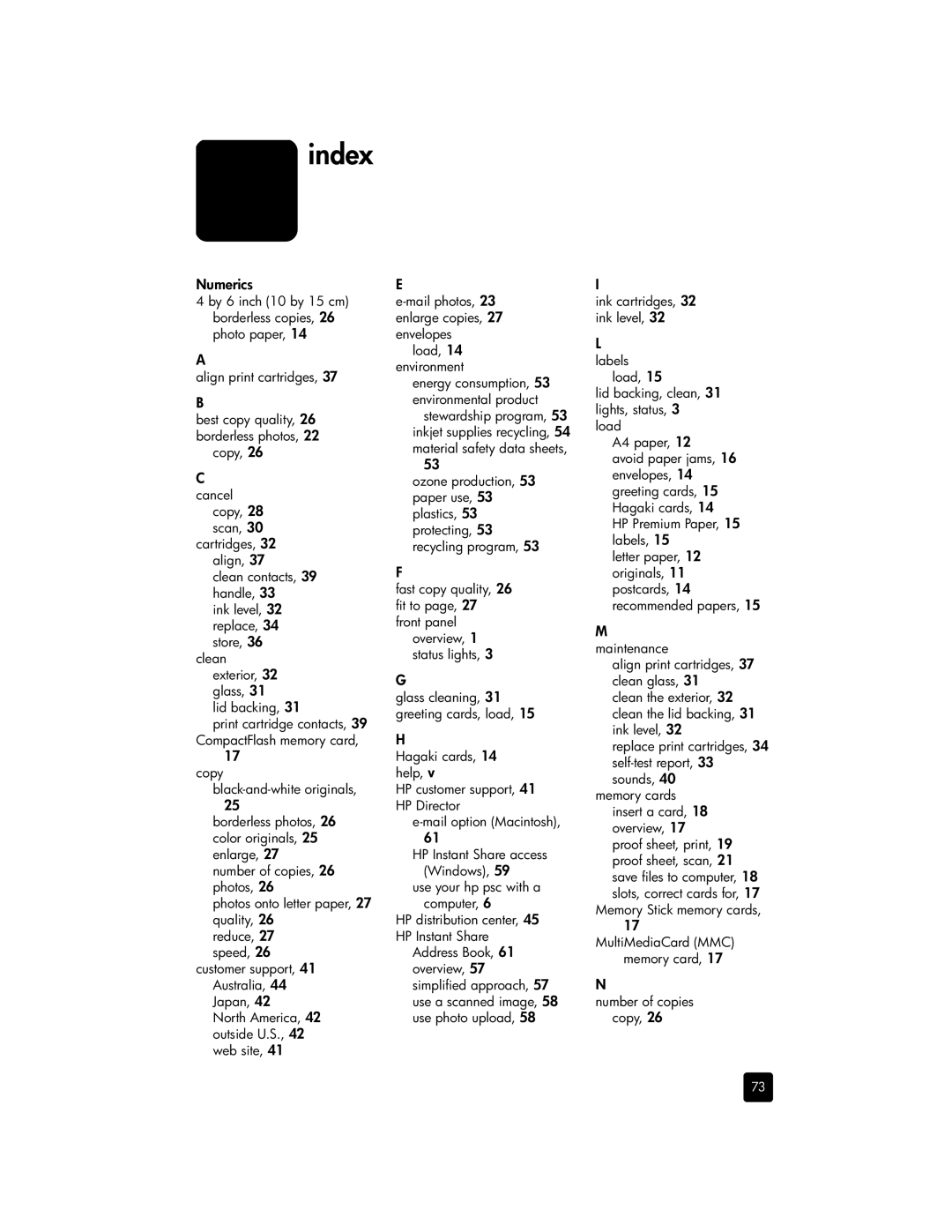 HP 1340, 1350xi, 1350v, 1355 manual Index, Numerics 