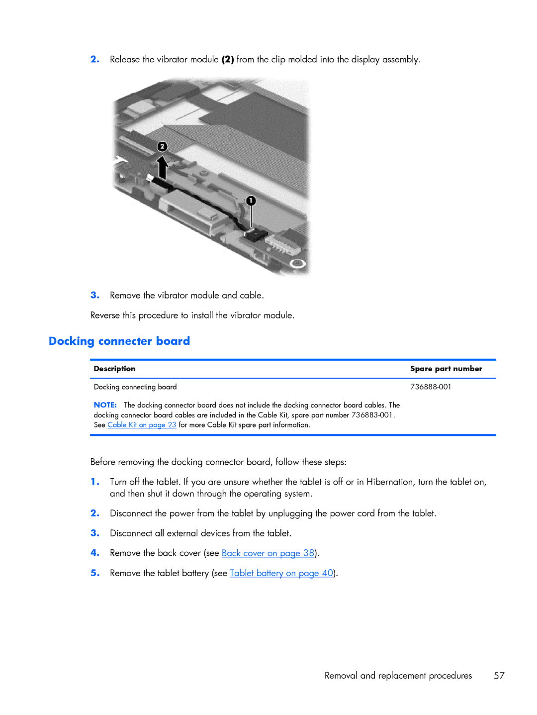 HP 13-h210dx x2, 13t-h200 x2, 13-h211nr x2 manual Docking connecter board 