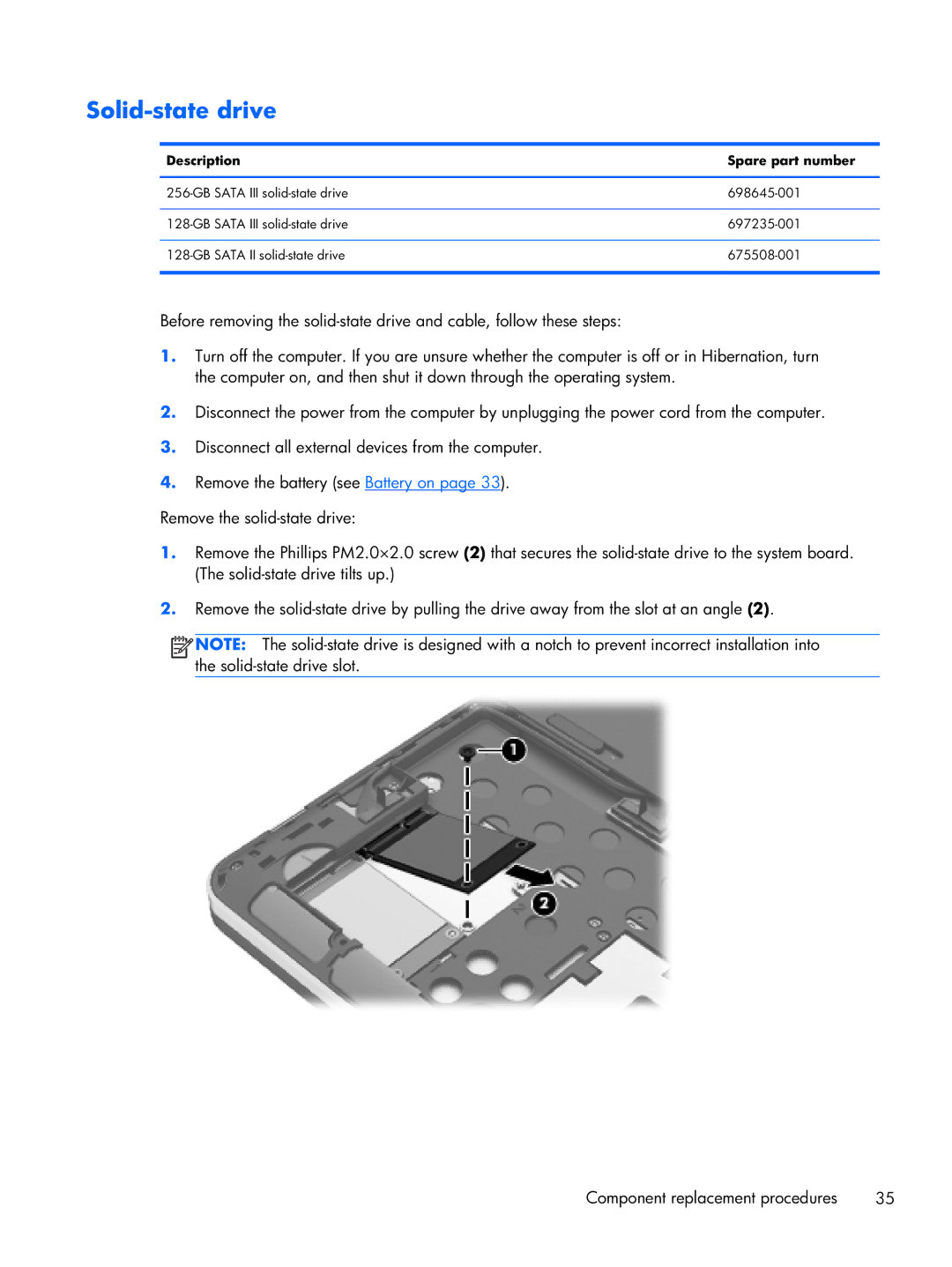 HP 14-3210nr manual Solid-state drive 