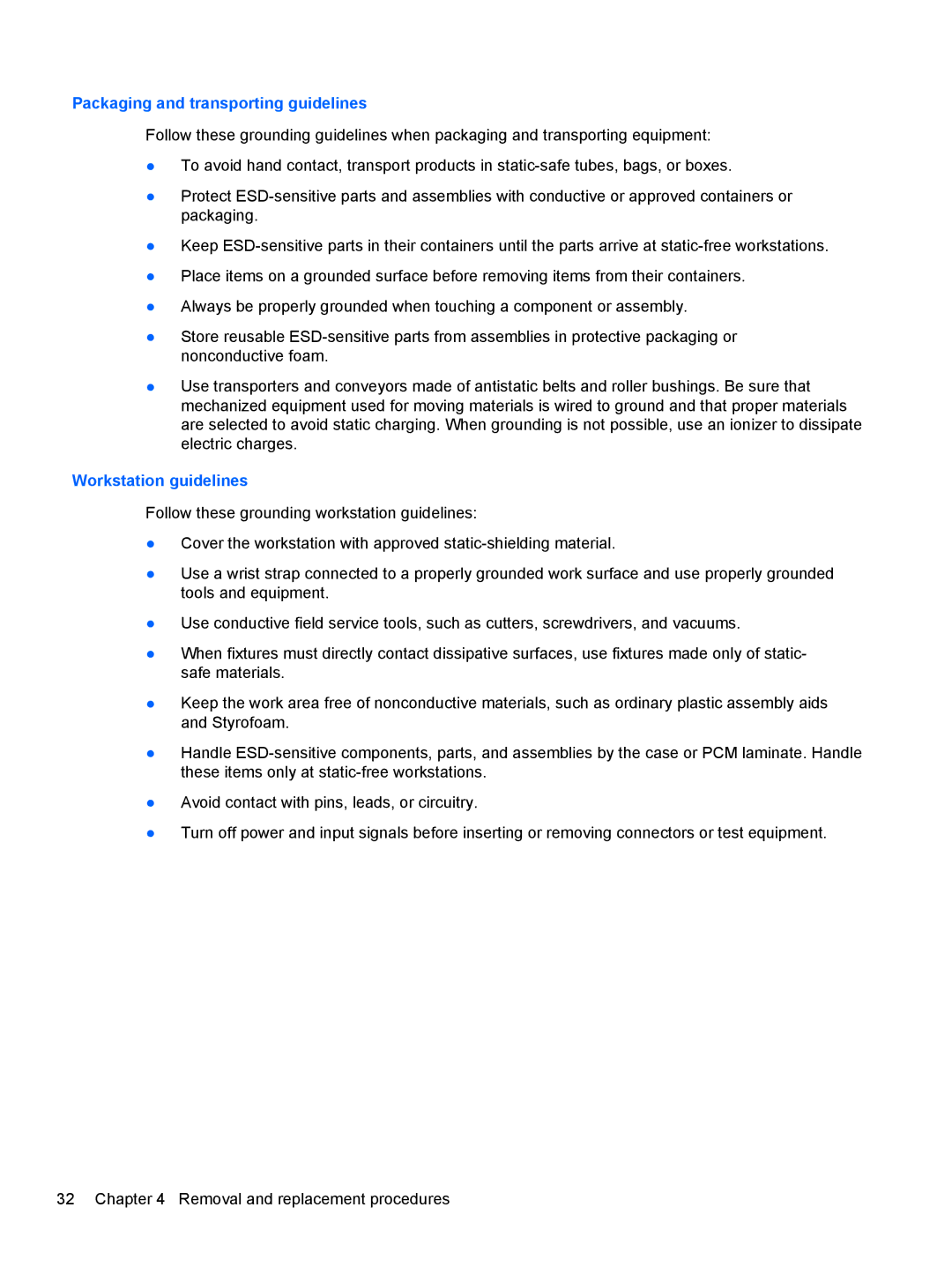 HP 14-B013nr C2k07ua 14 C2K07UAABA manual Packaging and transporting guidelines 