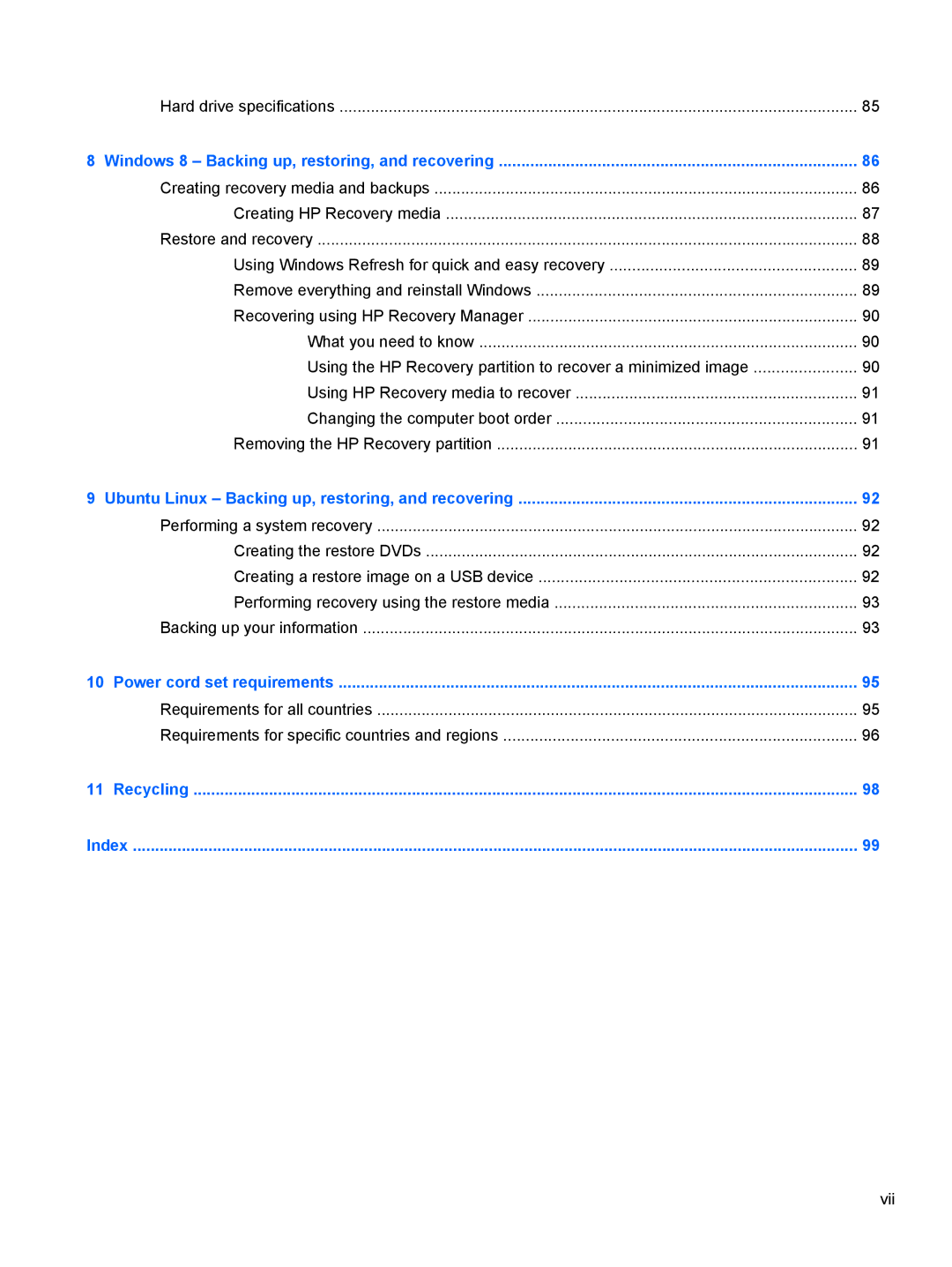 HP 14-B013nr C2k07ua 14 C2K07UAABA manual Hard drive specifications 