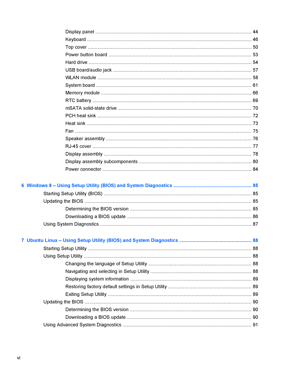 HP 14 Ultrabook manual Windows 8 Using Setup Utility Bios and System Diagnostics 