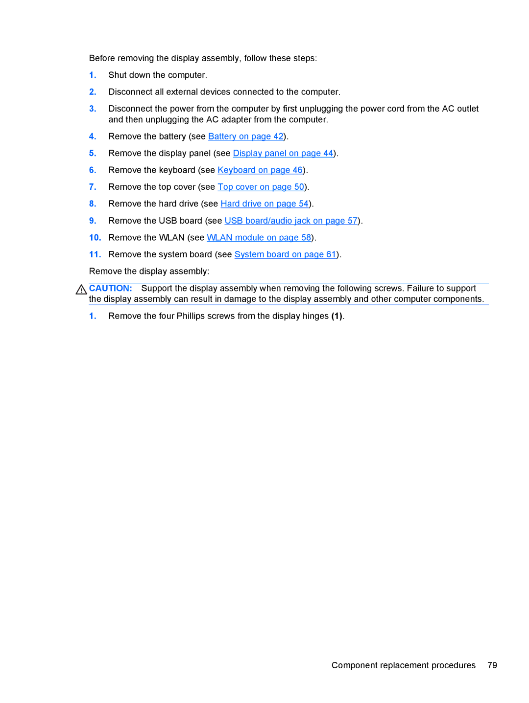 HP 14 Ultrabook manual Remove the USB board see USB board/audio jack on 