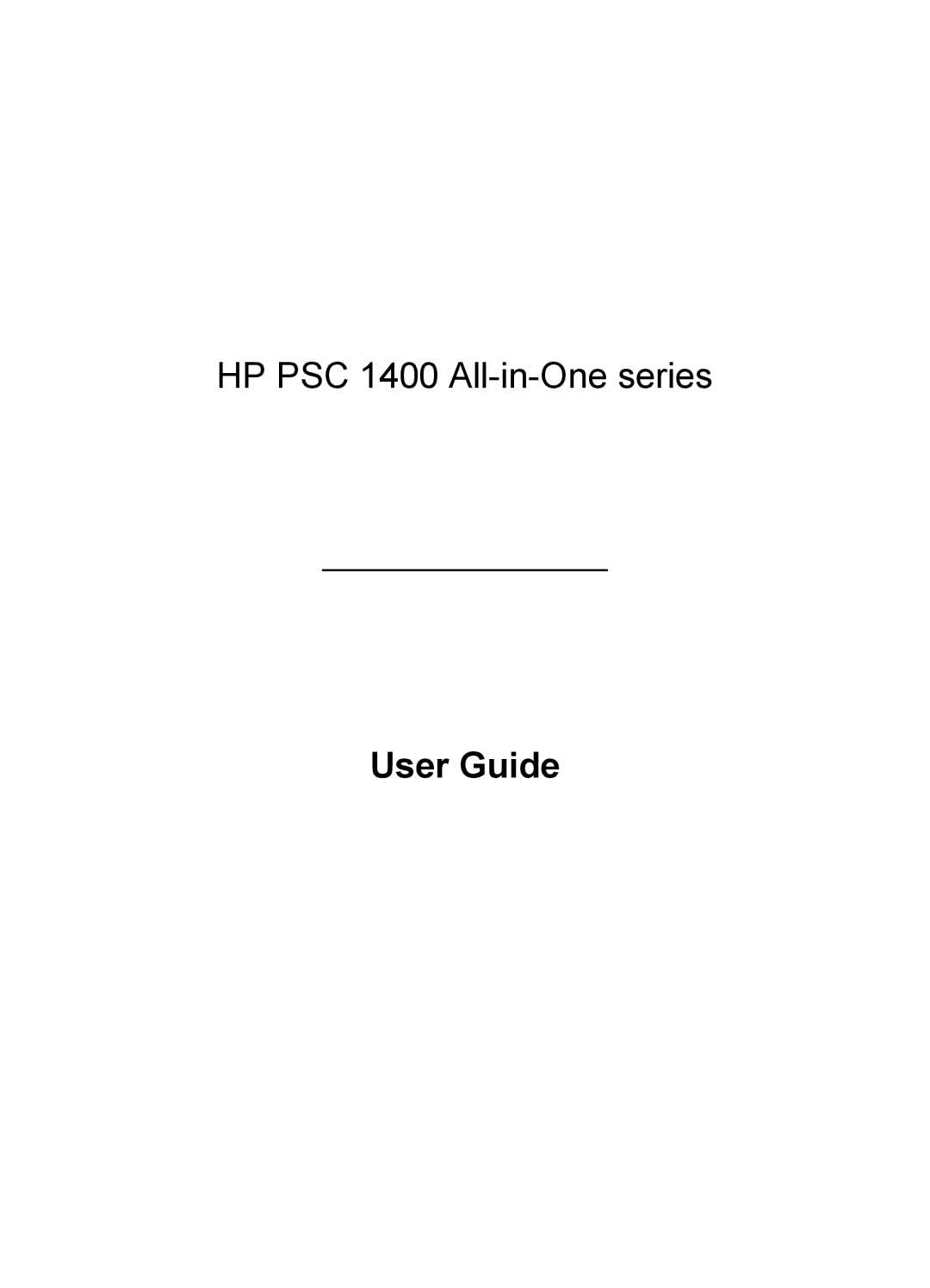 HP 1400 manual User Guide 