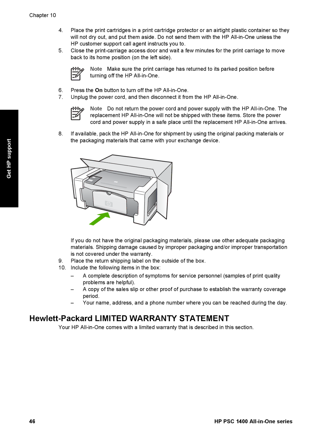 HP 1400 manual Hewlett-Packard Limited Warranty Statement 