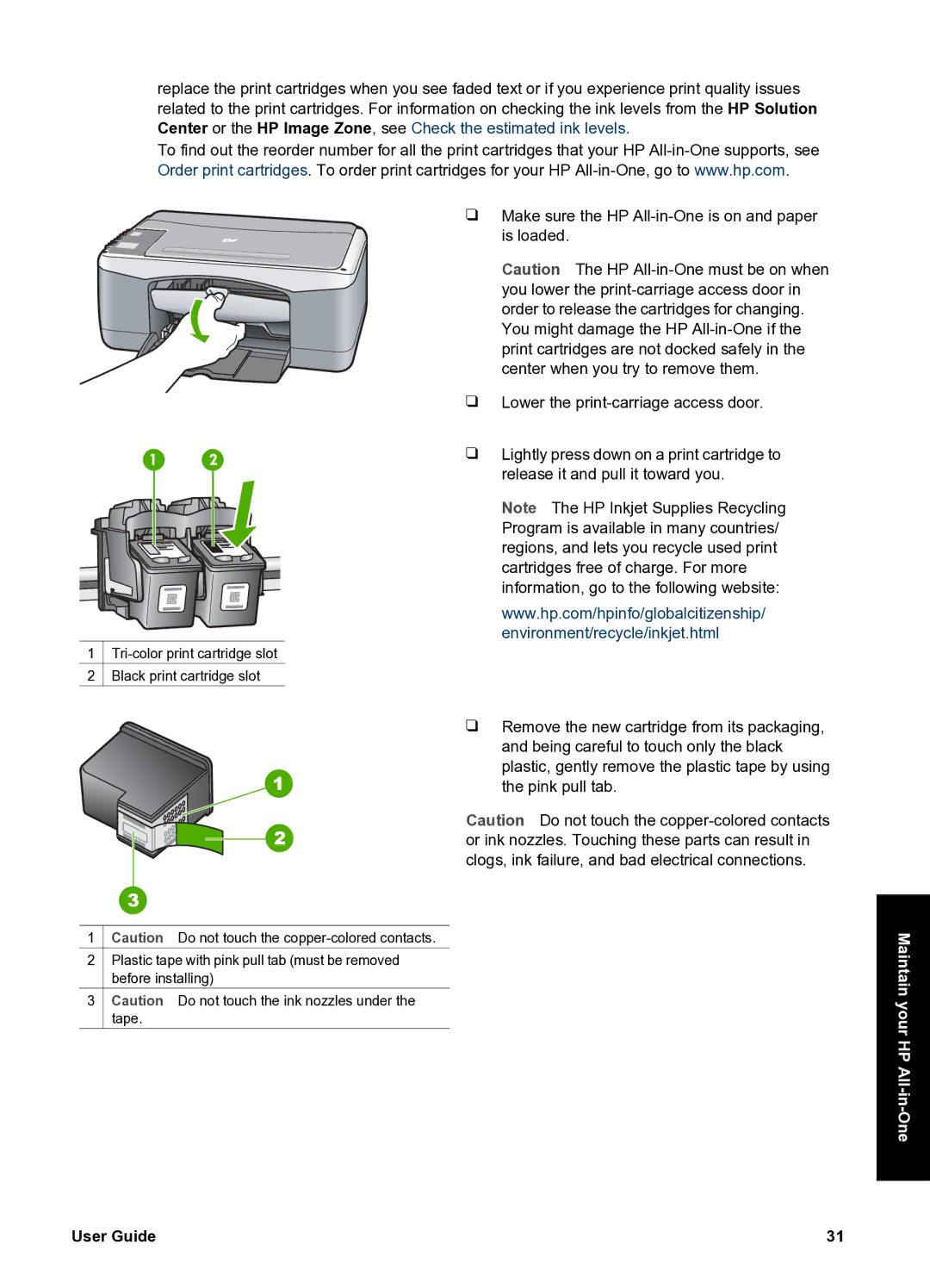 HP 1410xi, 1417 manual Environment/recycle/inkjet.html 