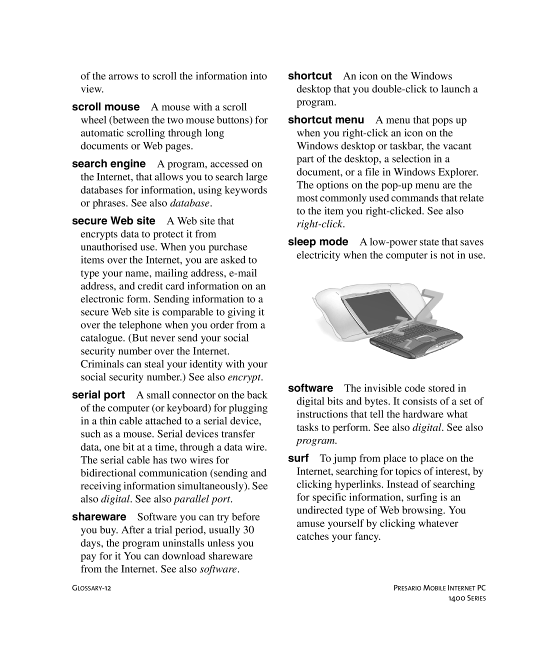 HP 14XL455 manual GLOSSARY-12 