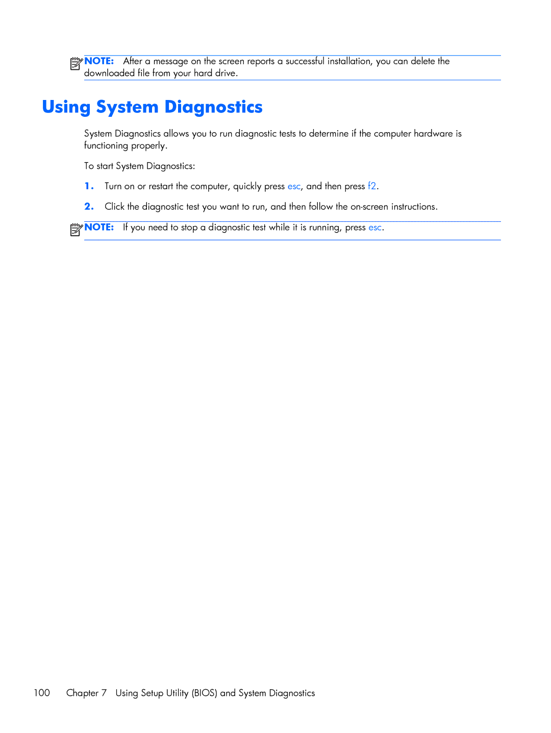 HP 15 E0M61UAABA, 15 E0L73UAABA, 15 E0L75UAABA manual Using System Diagnostics 