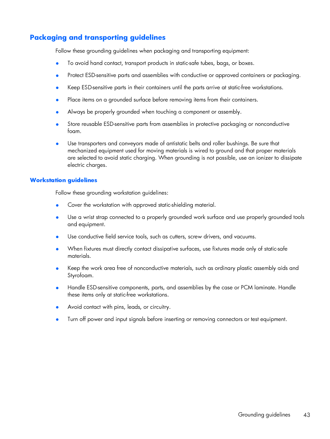 HP 15 E0M61UAABA, 15 E0L73UAABA, 15 E0L75UAABA manual Packaging and transporting guidelines 