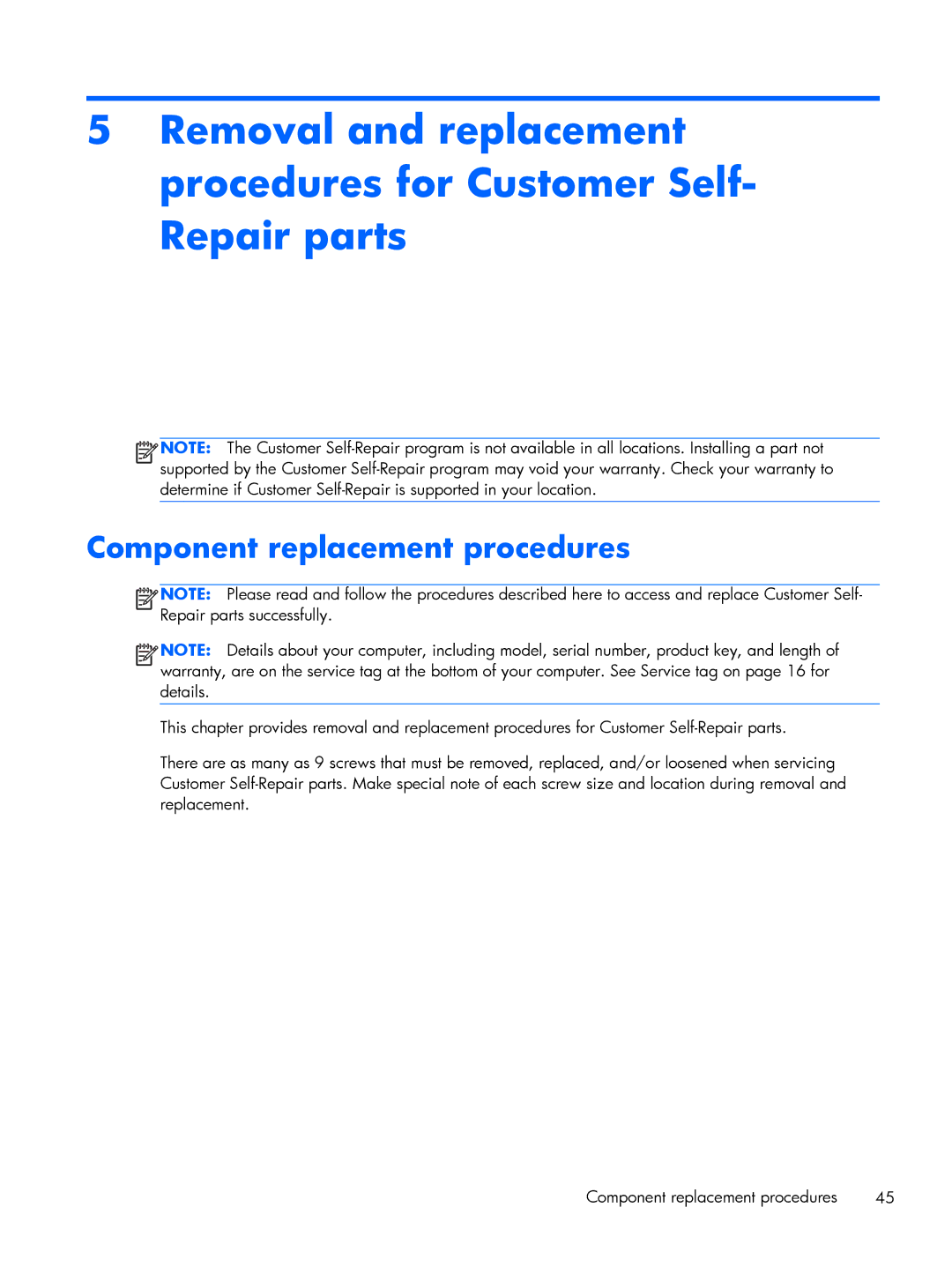 HP 15 E0L75UAABA, 15 E0M61UAABA, 15 E0L73UAABA manual Component replacement procedures 