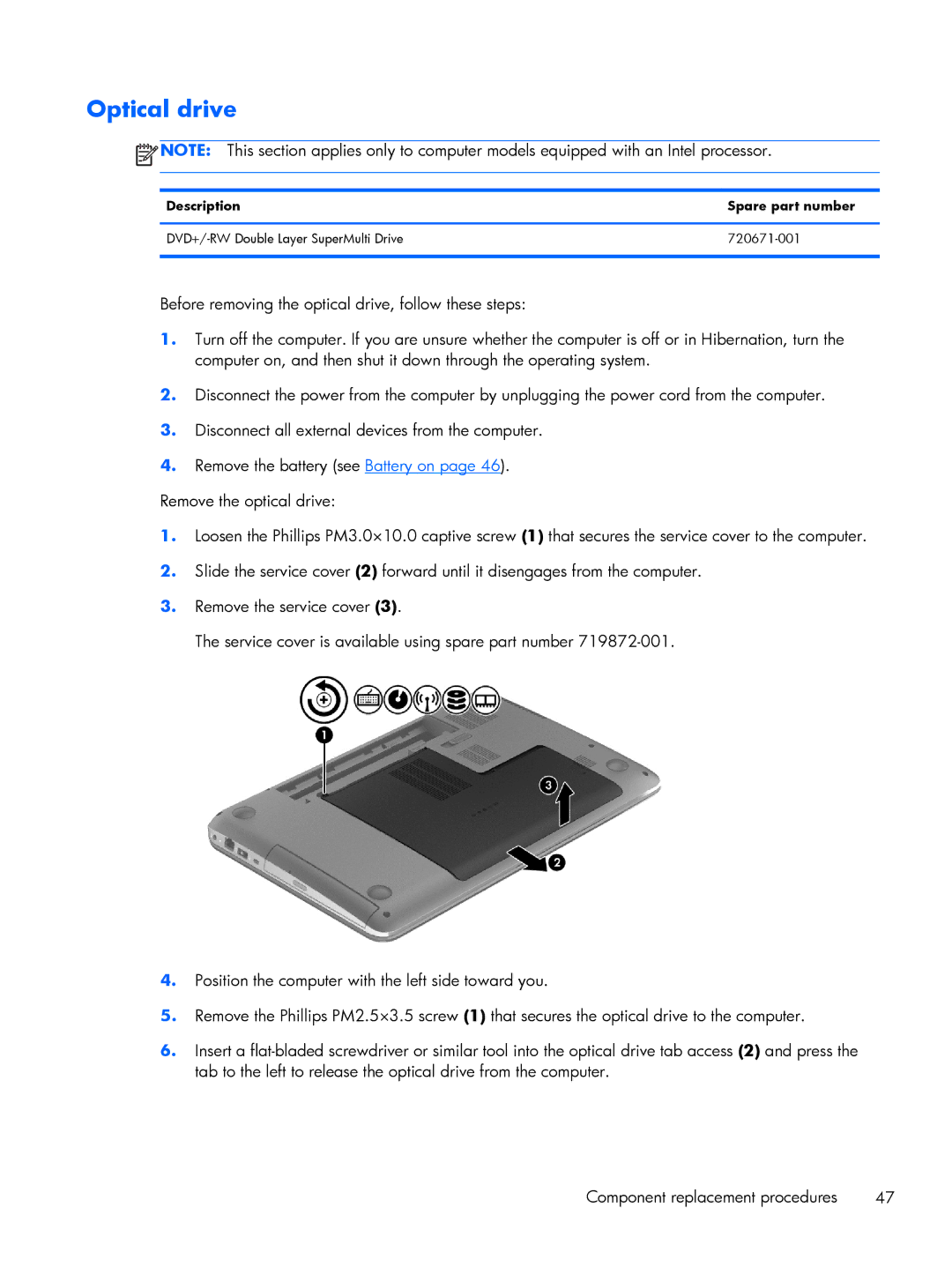 HP 15 E0L73UAABA, 15 E0M61UAABA, 15 E0L75UAABA manual Optical drive 