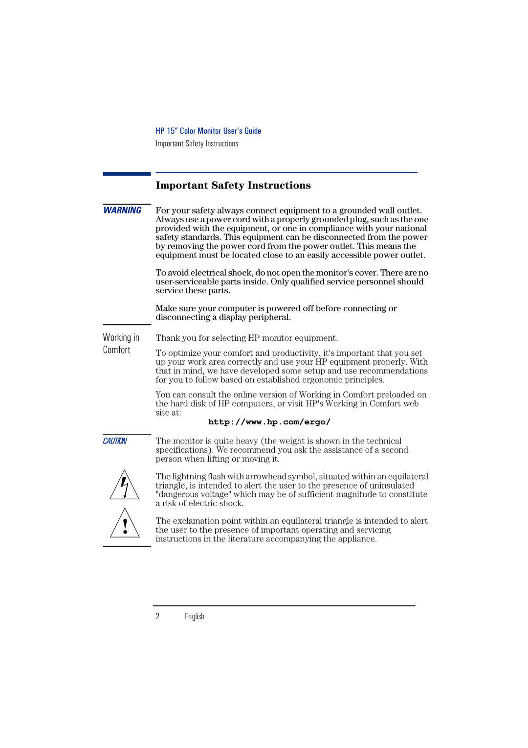 HP 15-inch55 manual Important Safety Instructions 