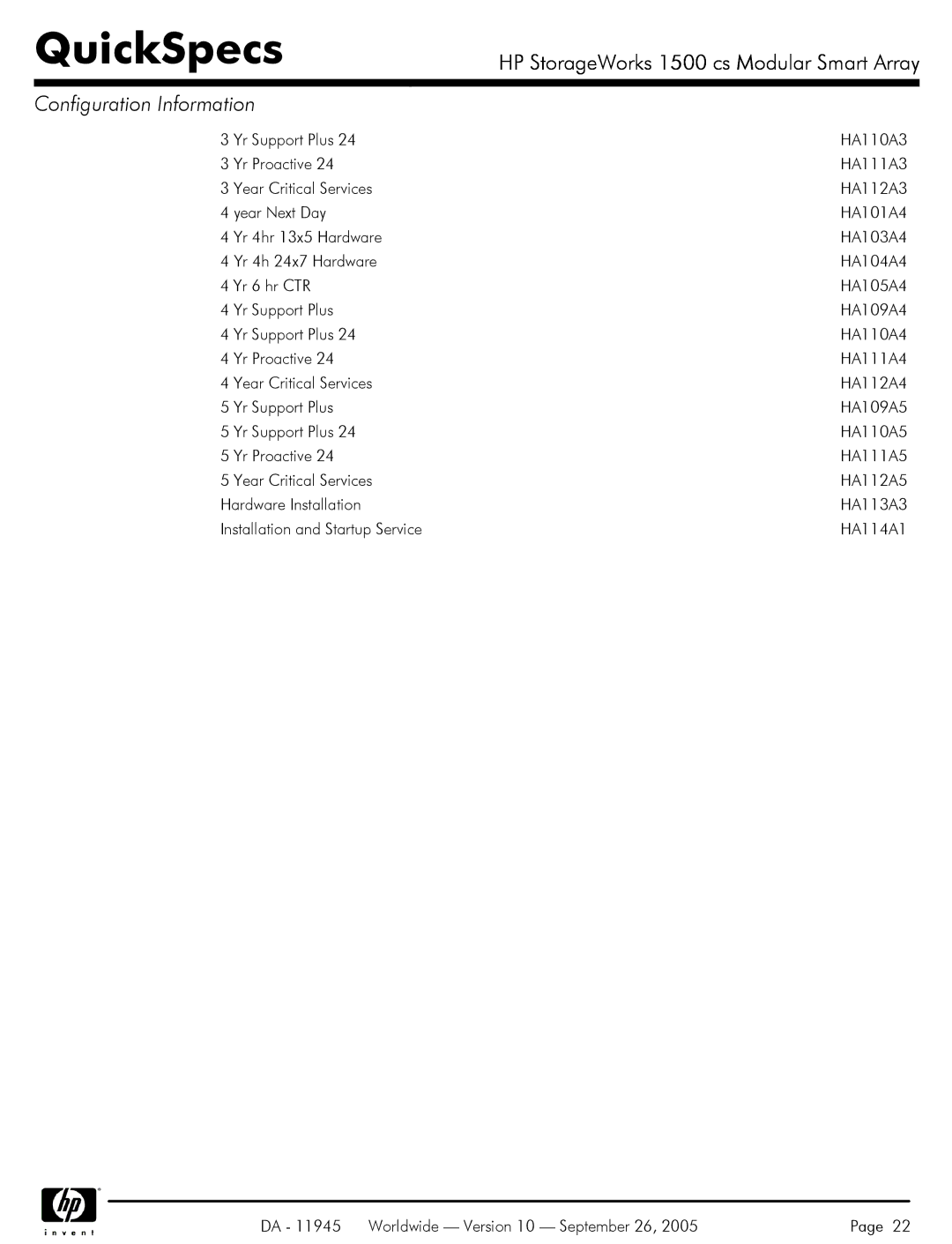 HP 1500 cs manual QuickSpecs 