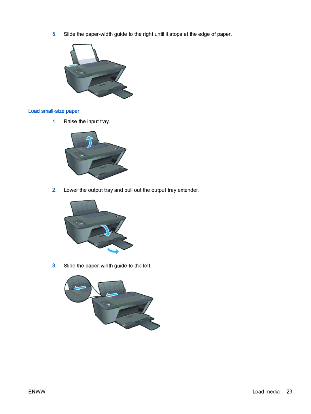 HP 1510, 1513, 1512 manual Load small-size paper 