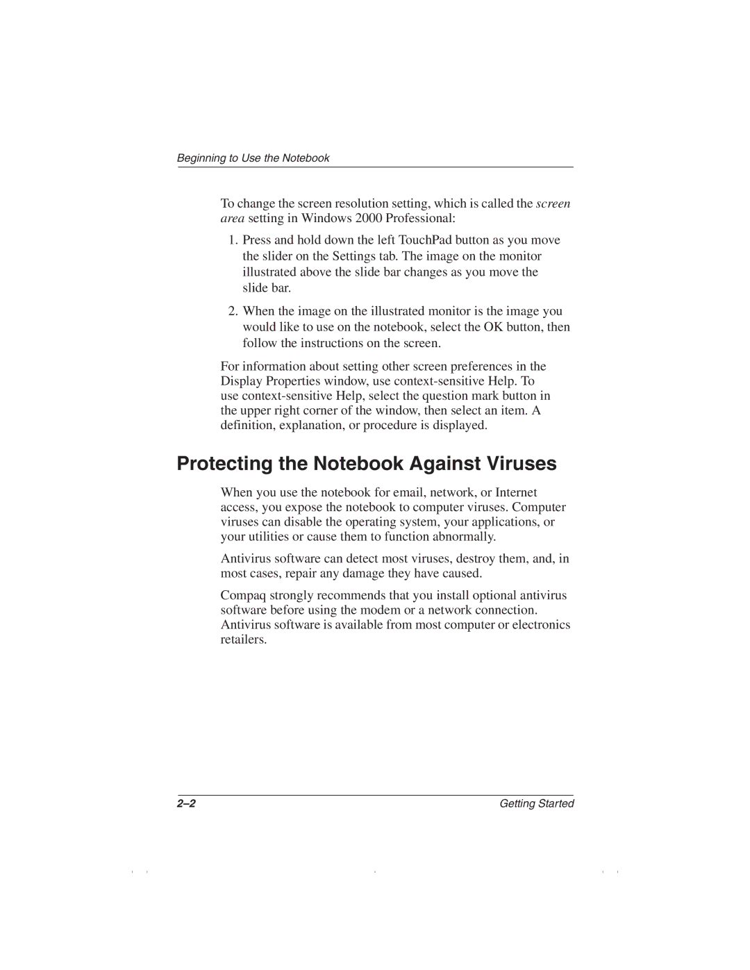 HP 1510AP manual Protecting the Notebook Against Viruses 