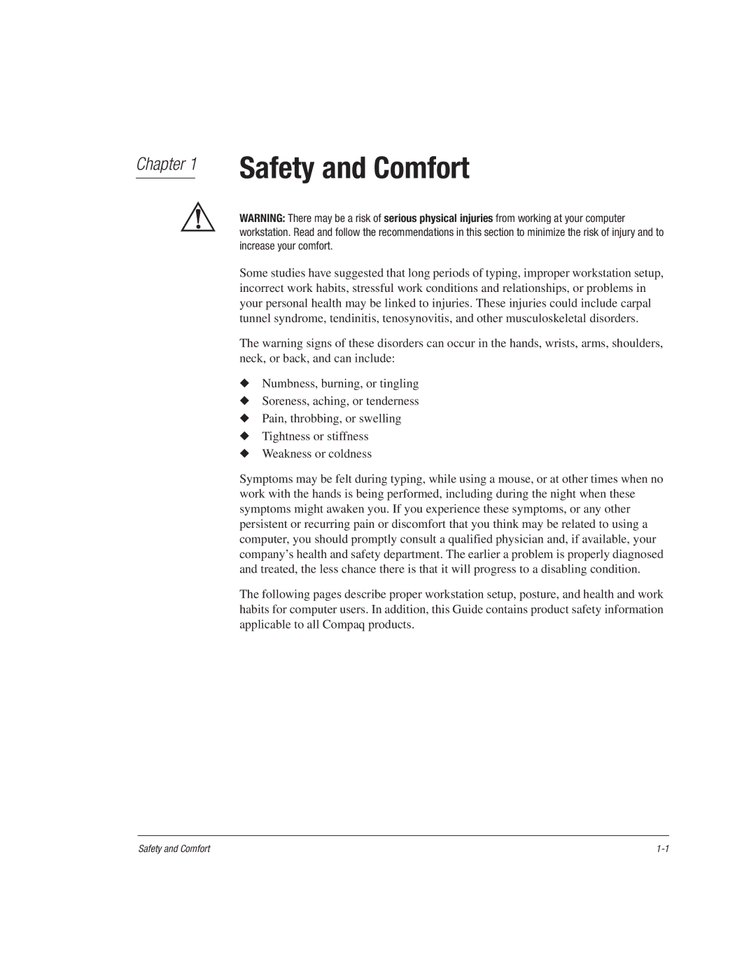 HP 1515EA manual Safety and Comfort 