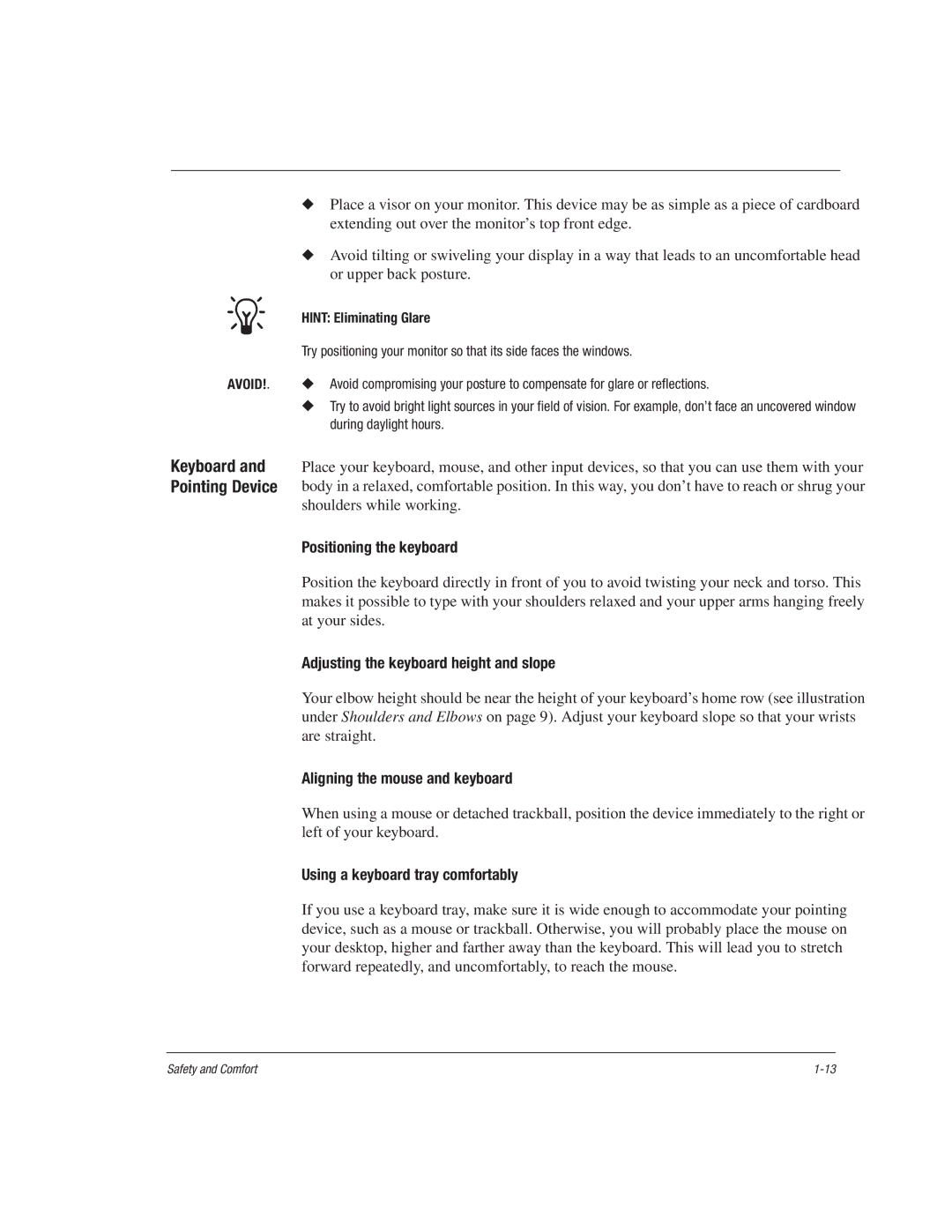 HP 1515EA manual Positioning the keyboard, Adjusting the keyboard height and slope, Aligning the mouse and keyboard 