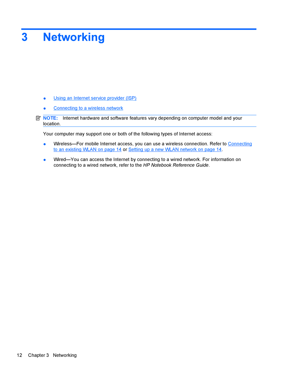 HP 15.6' A7A56UAR#ABA manual Networking 