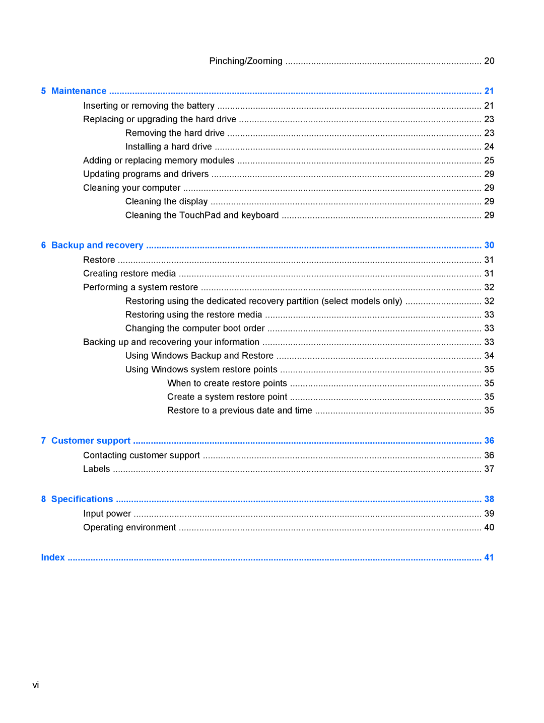 HP 15.6' A7A56UAR#ABA manual Pinching/Zooming 