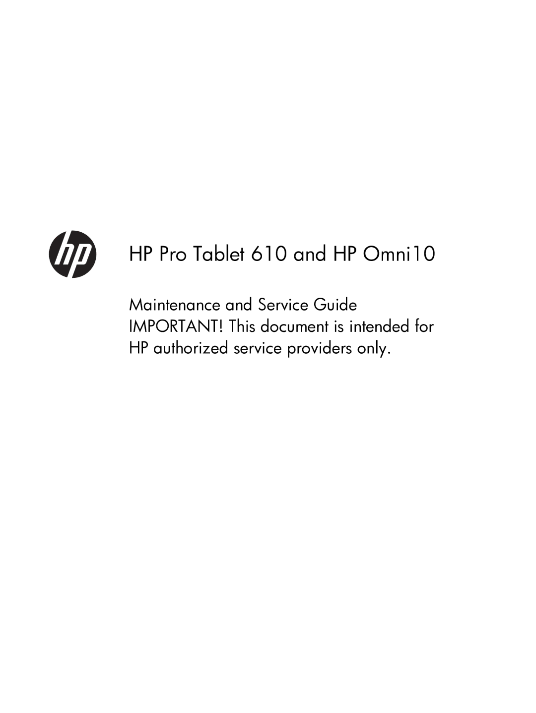 HP 10 5600ca, 15c Scientific, 10 5600us, 10 5603cl, 10 5620, 10 5610 manual HP Pro Tablet 610 and HP Omni10 