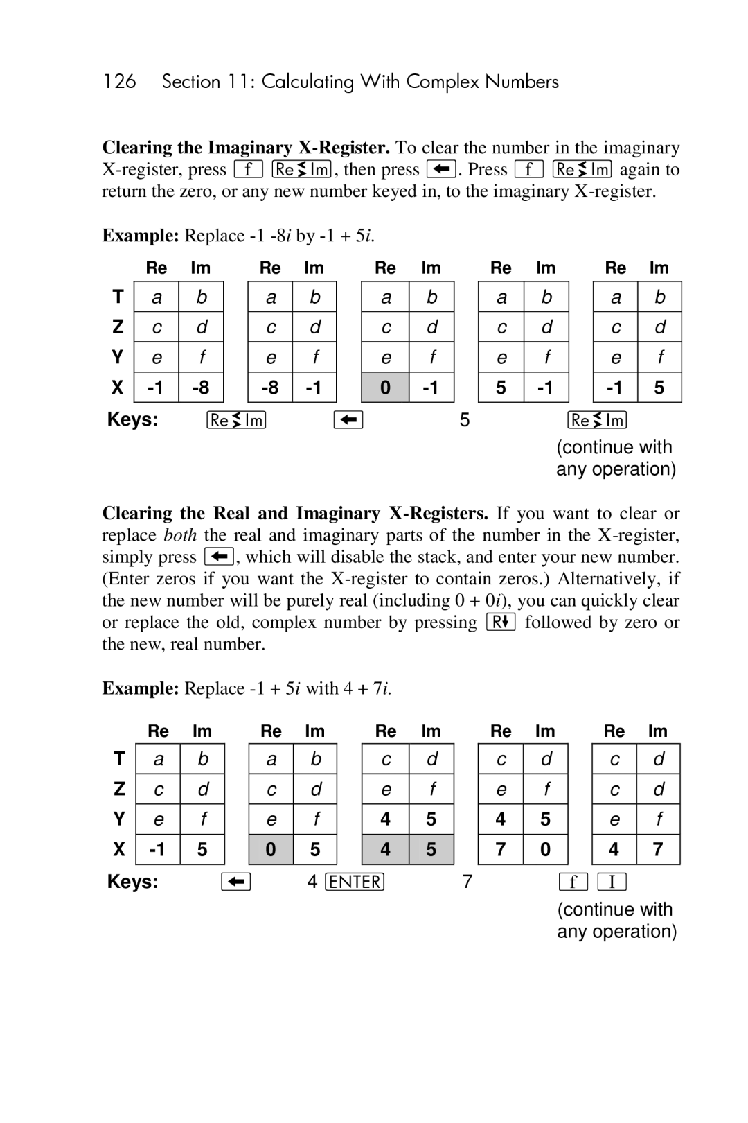 HP 15c Scientific manual 4 v Continue with any operation 