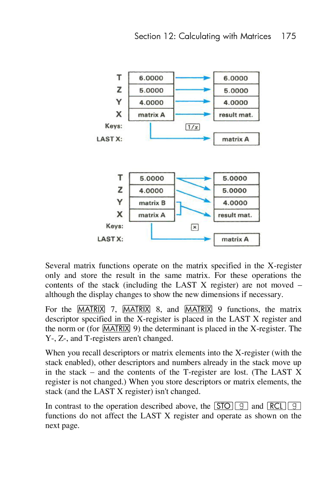 HP 15c Scientific manual Calculating with Matrices 