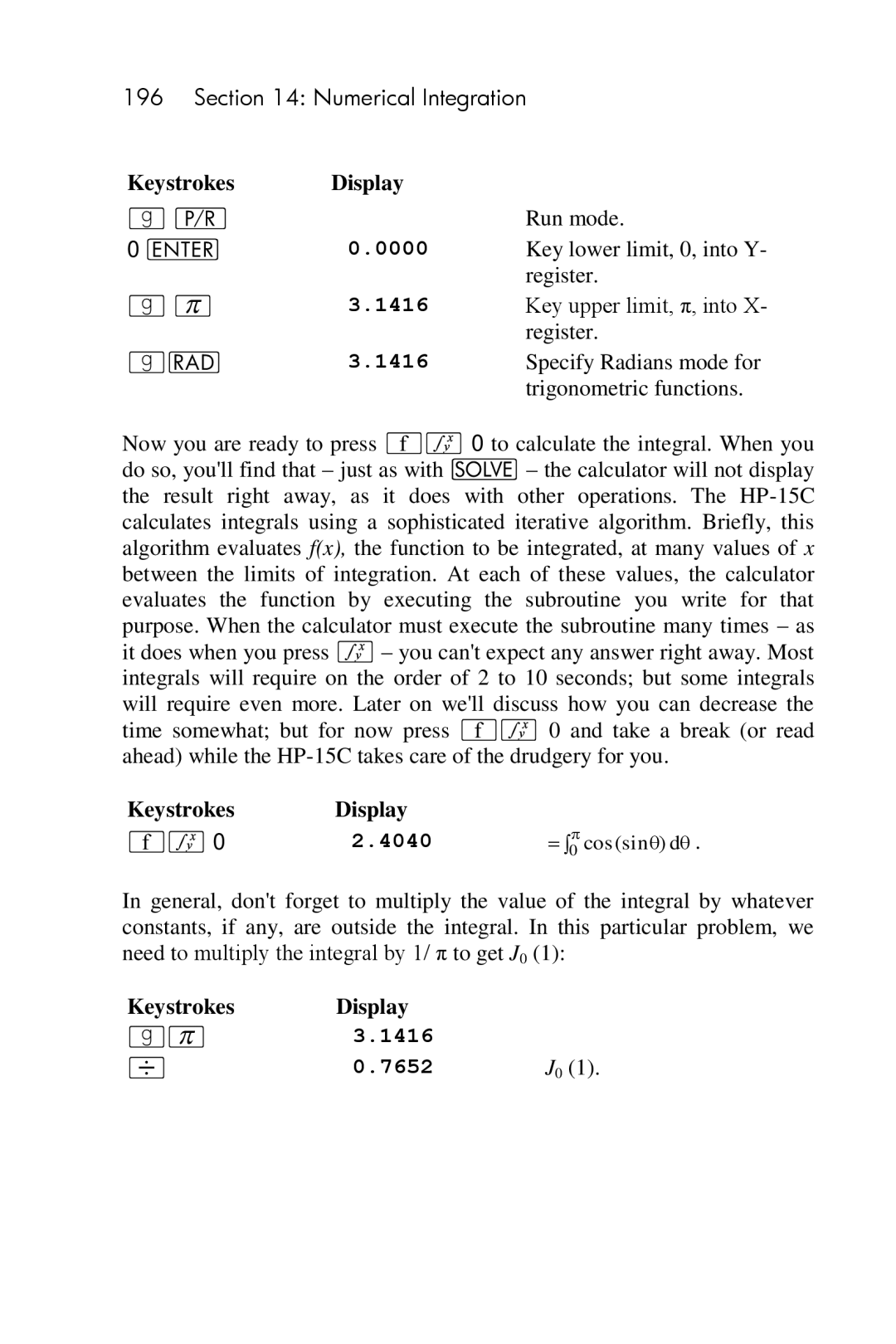 HP 15c Scientific manual 4040, 1416 7652 