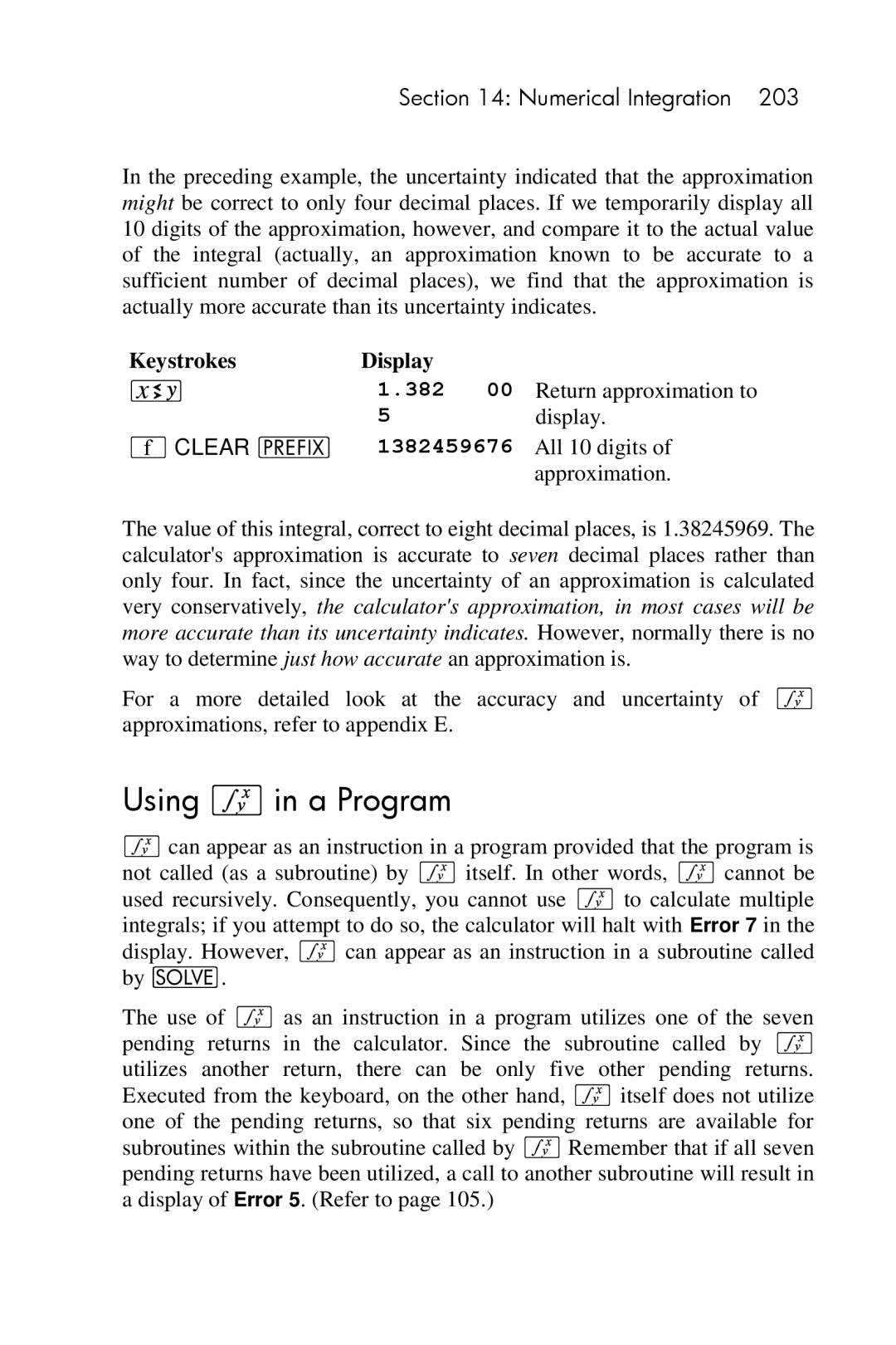 HP 15c Scientific manual Using f in a Program, 382 