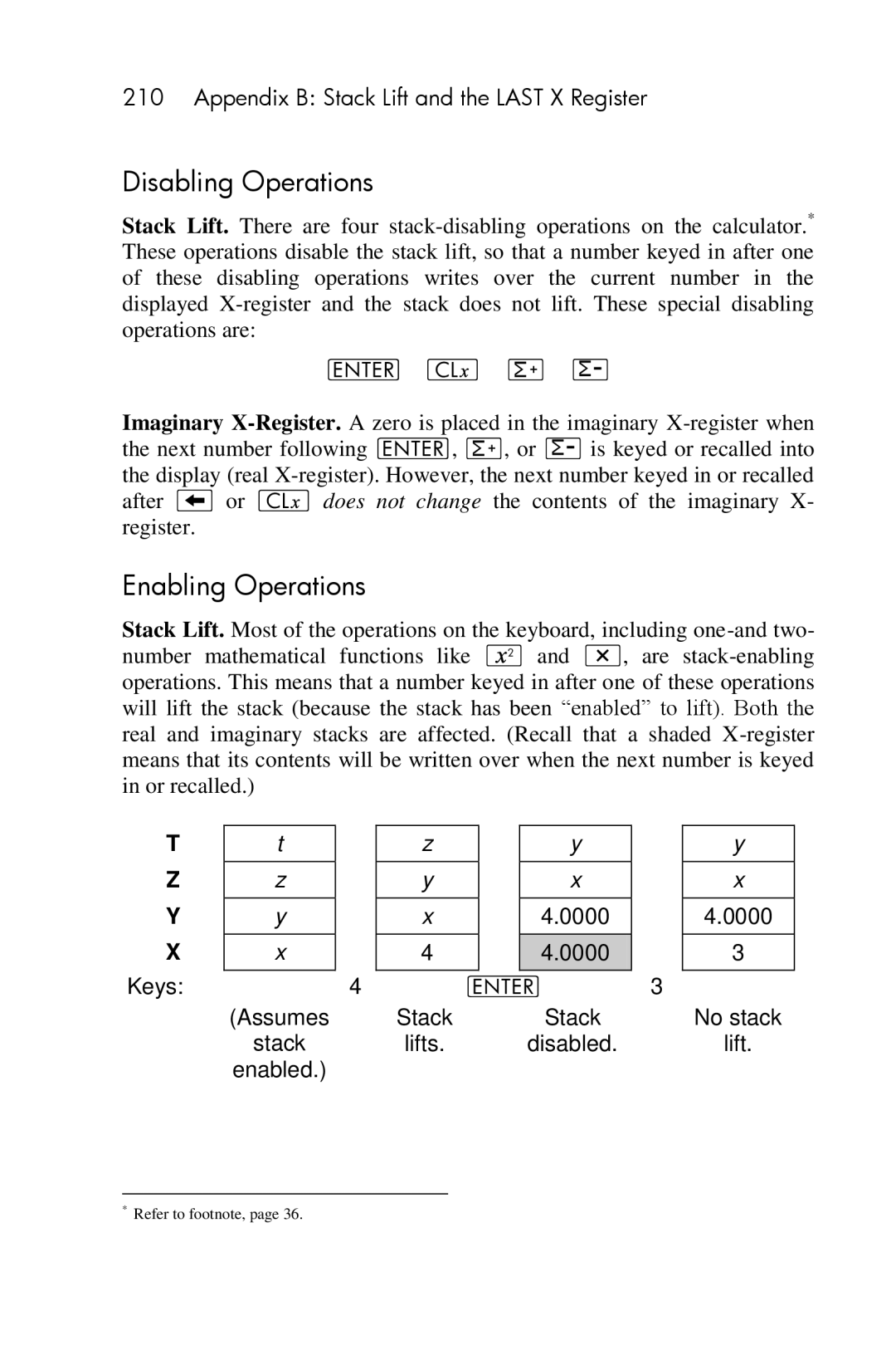 HP 15c Scientific manual Disabling Operations, Enabling Operations 