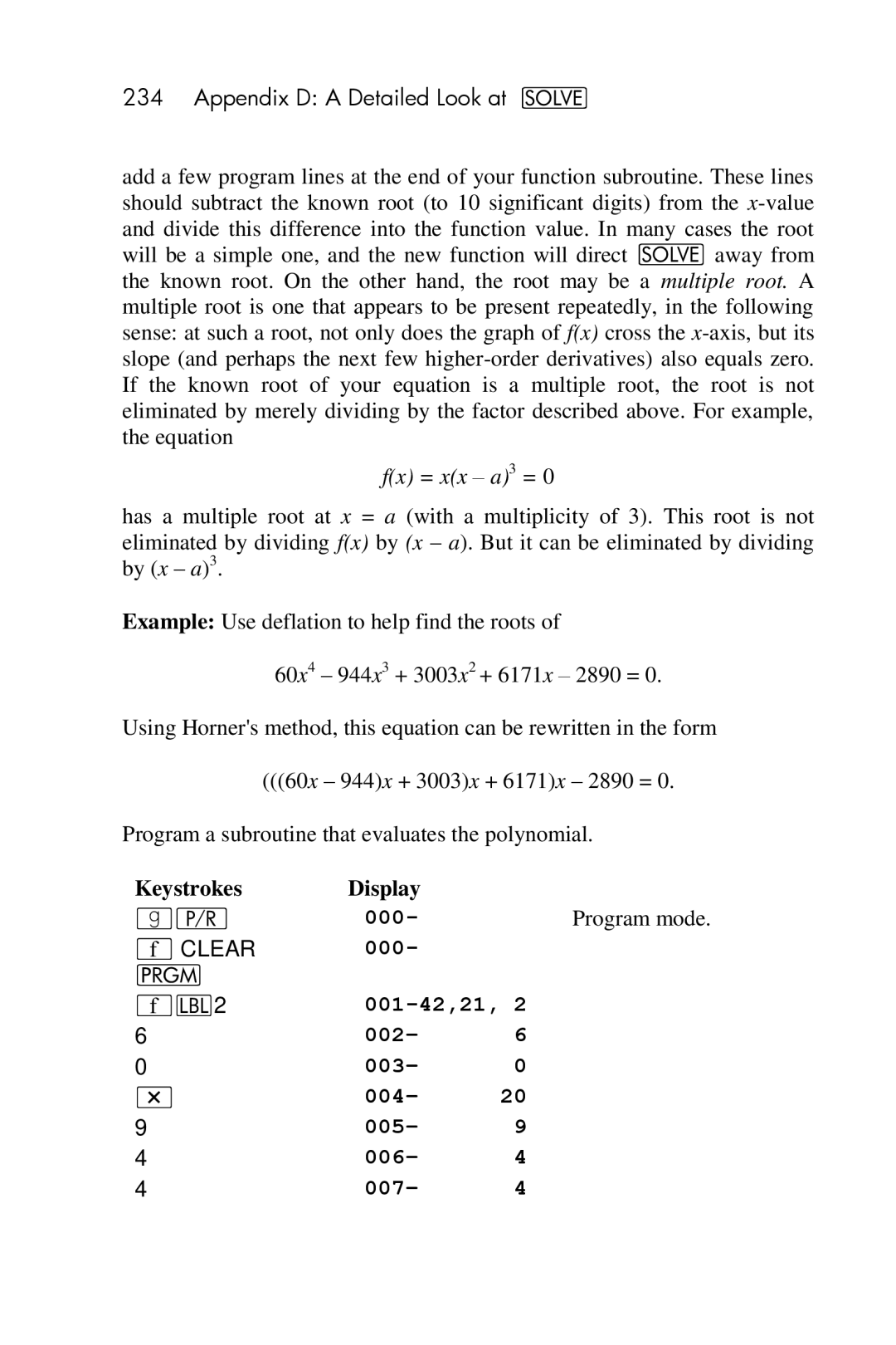 HP 15c Scientific manual Fx = xx a3 =, 002 003 004 005 006 007 