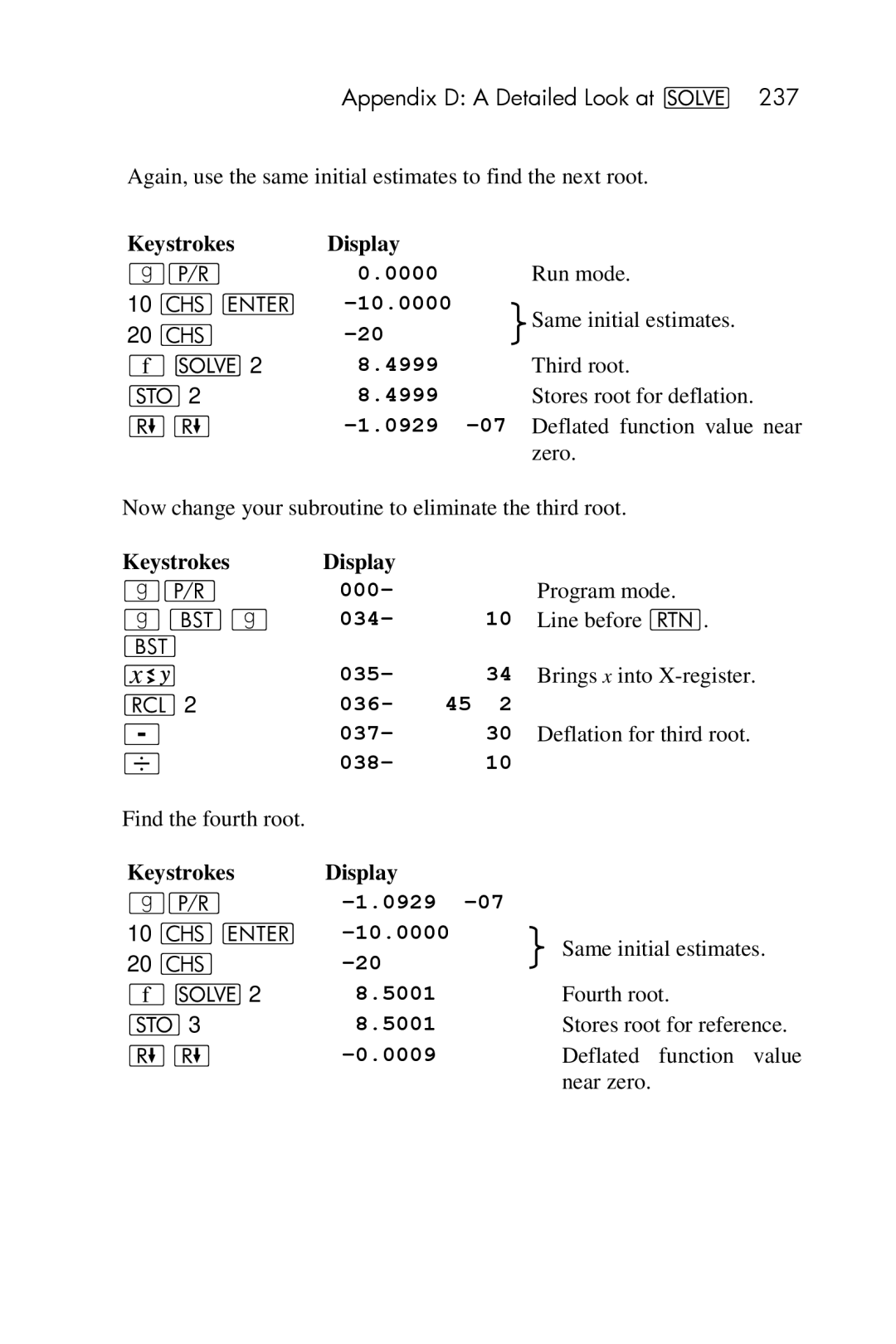 HP 15c Scientific manual Deflation for third root 