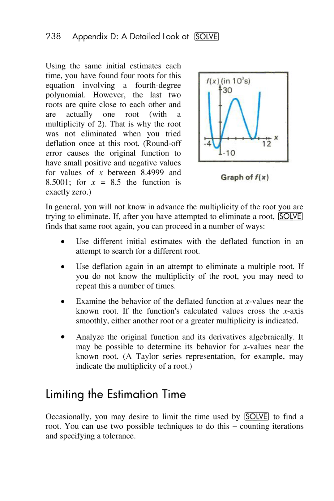 HP 15c Scientific manual Limiting the Estimation Time 