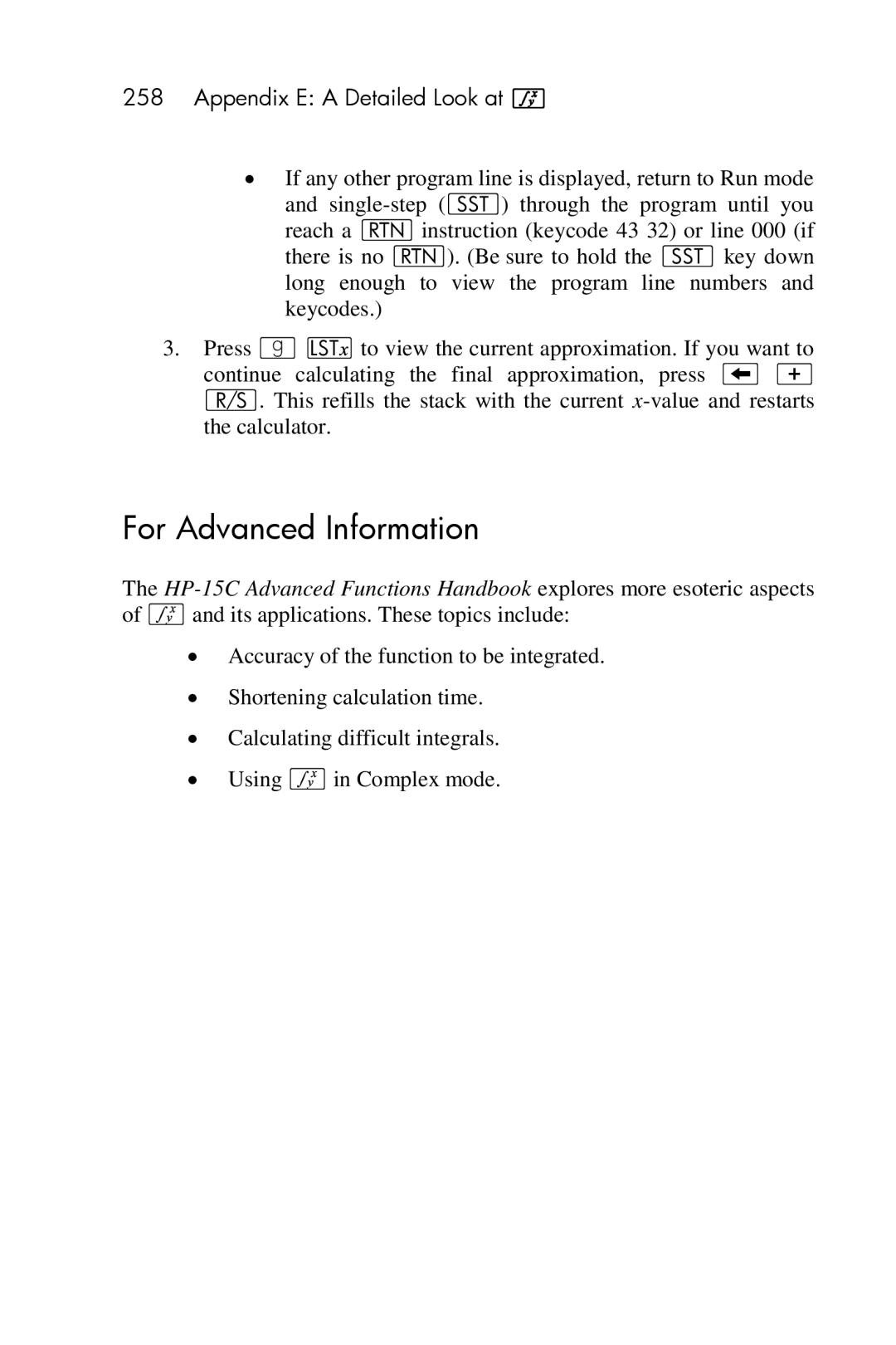 HP 15c Scientific manual For Advanced Information 