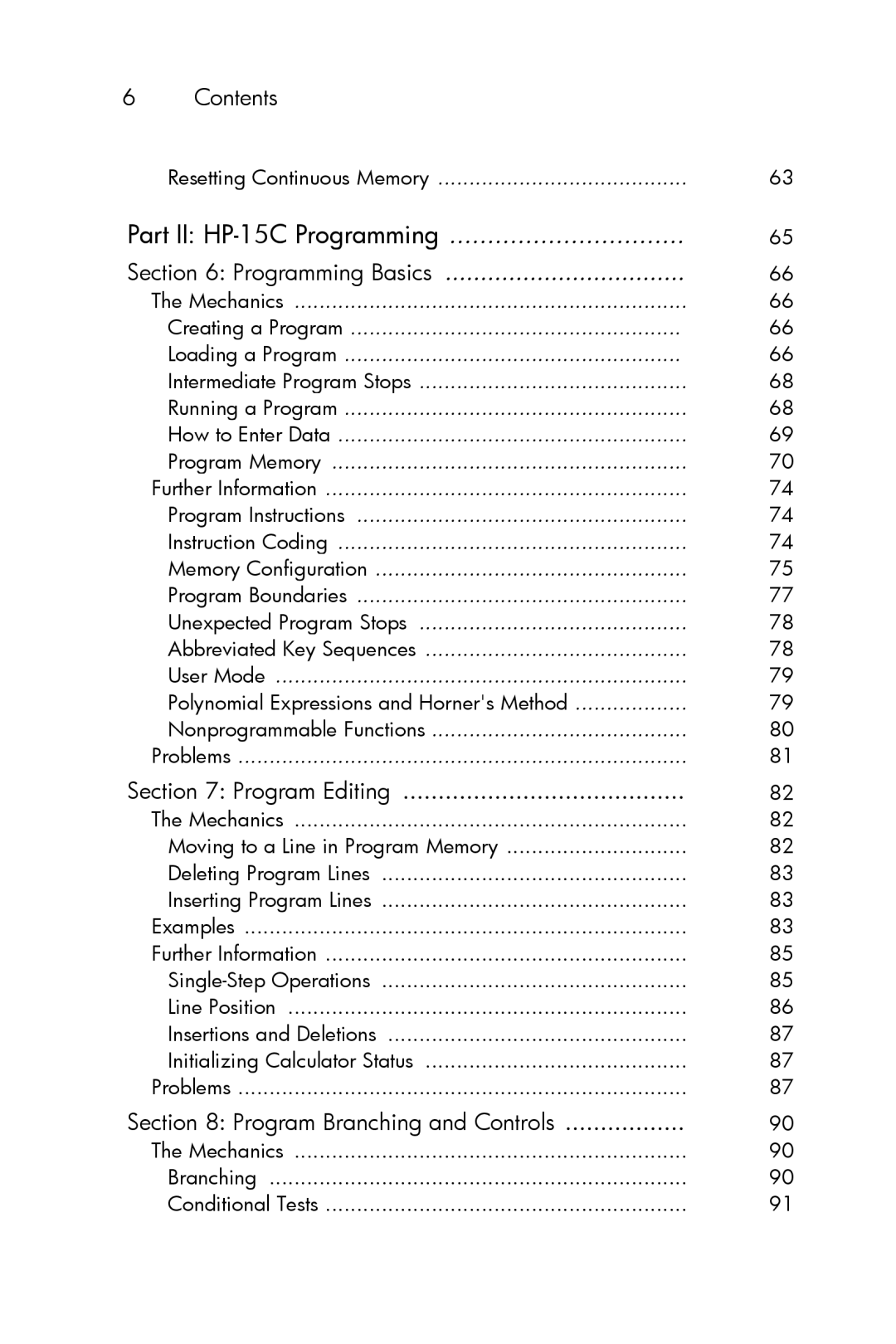 HP 15c Scientific manual Program Editing, Program Branching and Controls 