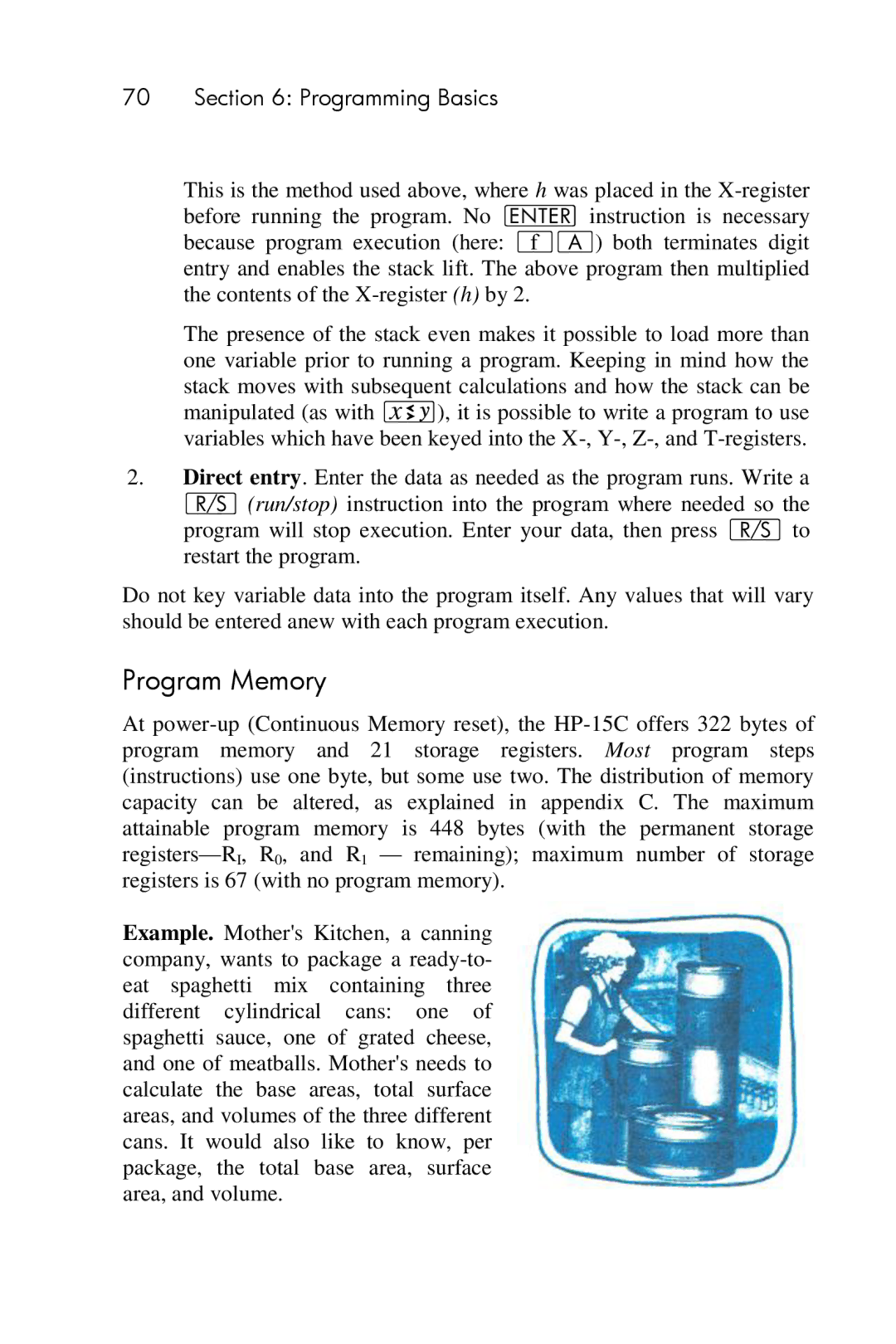 HP 15c Scientific manual Program Memory 