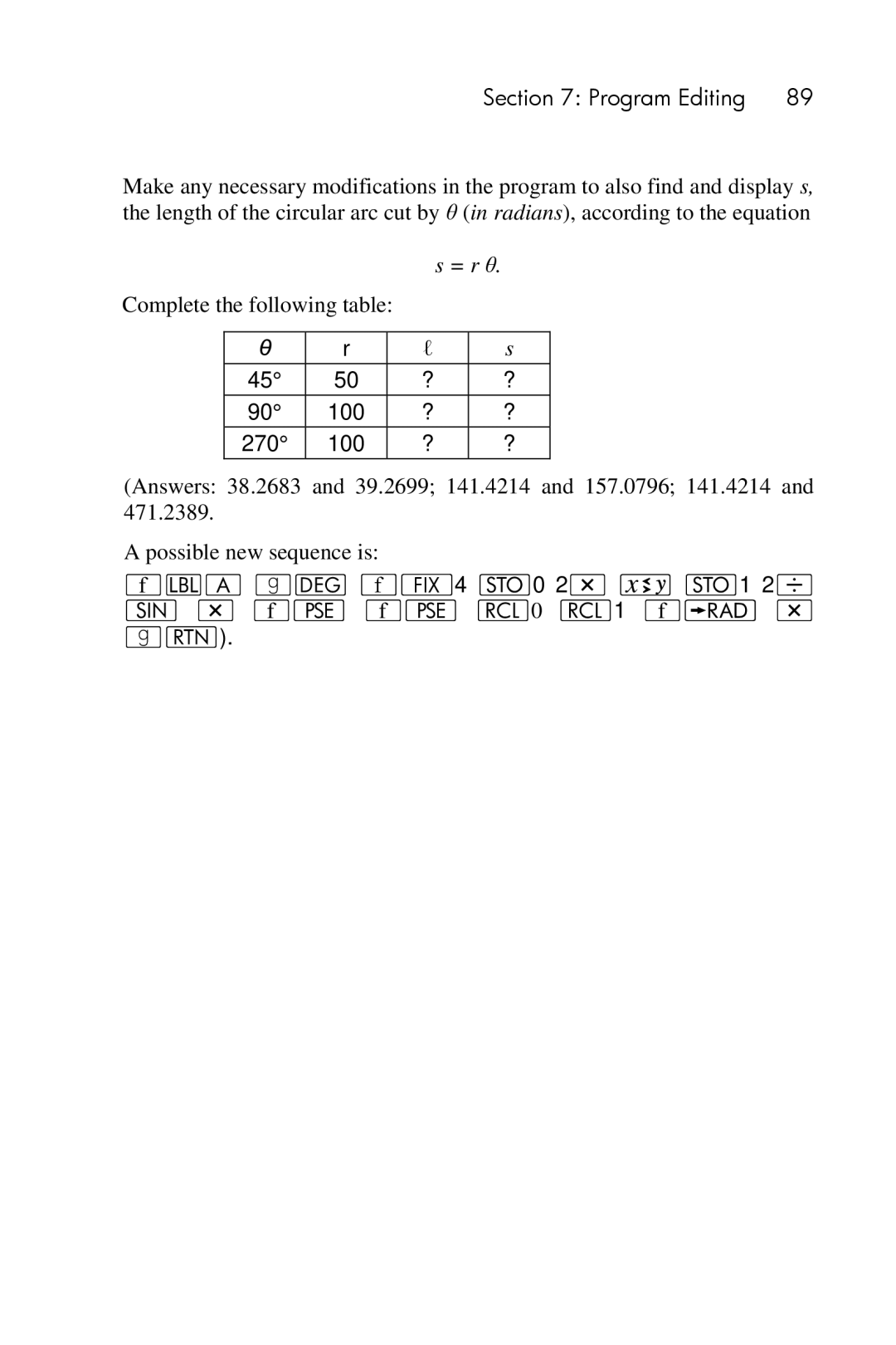 HP 15c Scientific manual 100 270, ´bA D ´4 O0 2* O1 2÷ * ´ ´ l0 l1 ´r * n 