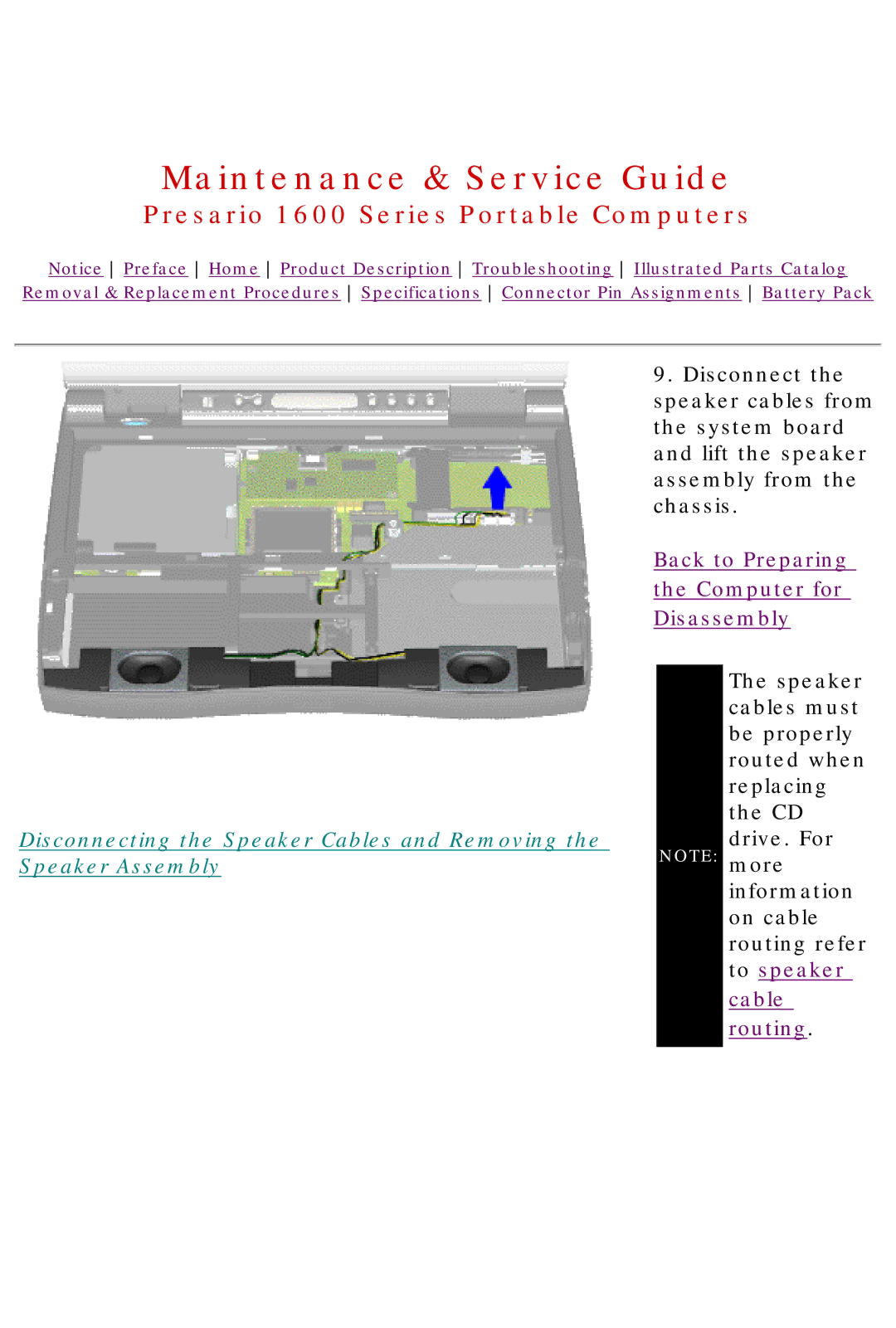 HP 1630 manual Cable routing 