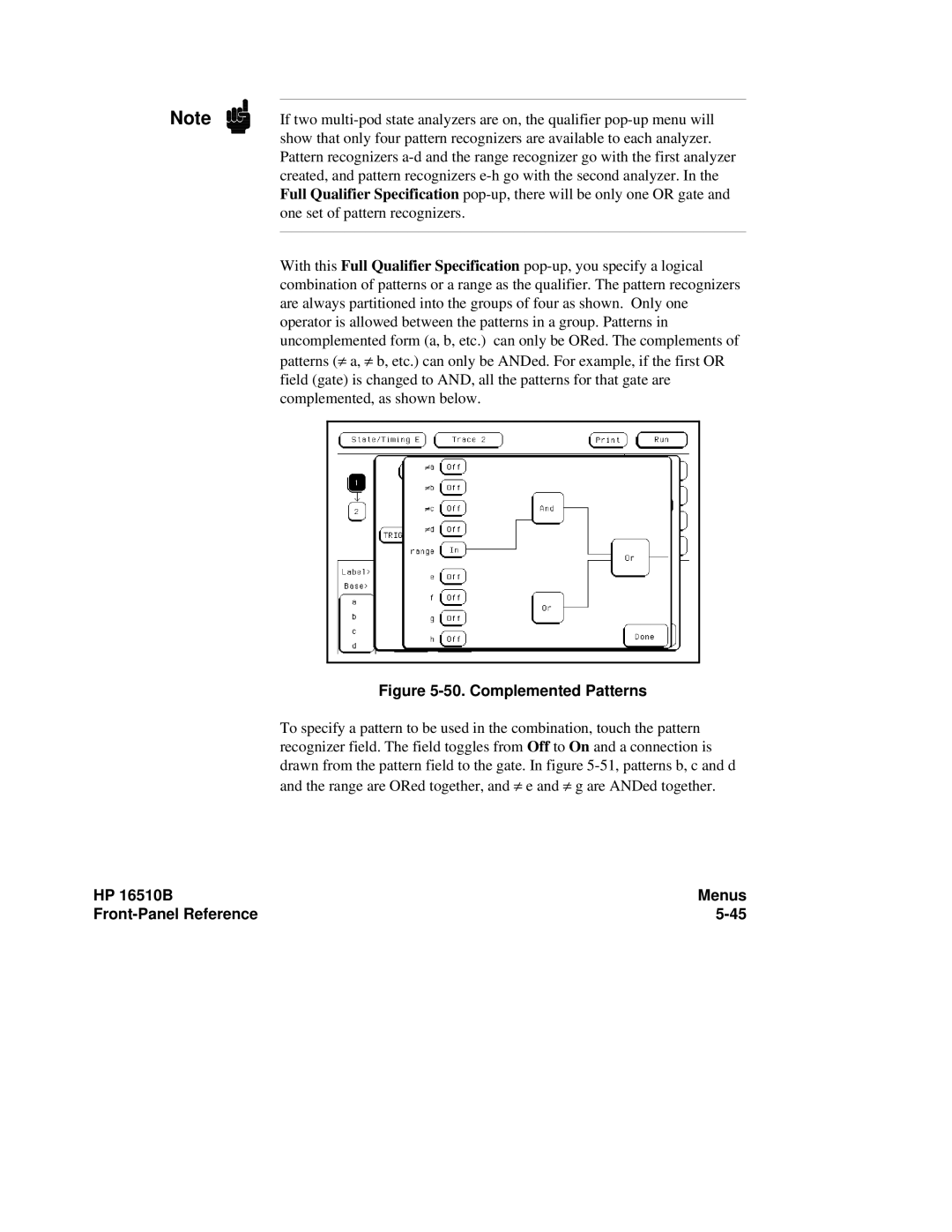 HP 16510B, 16500A manual Complemented Patterns 