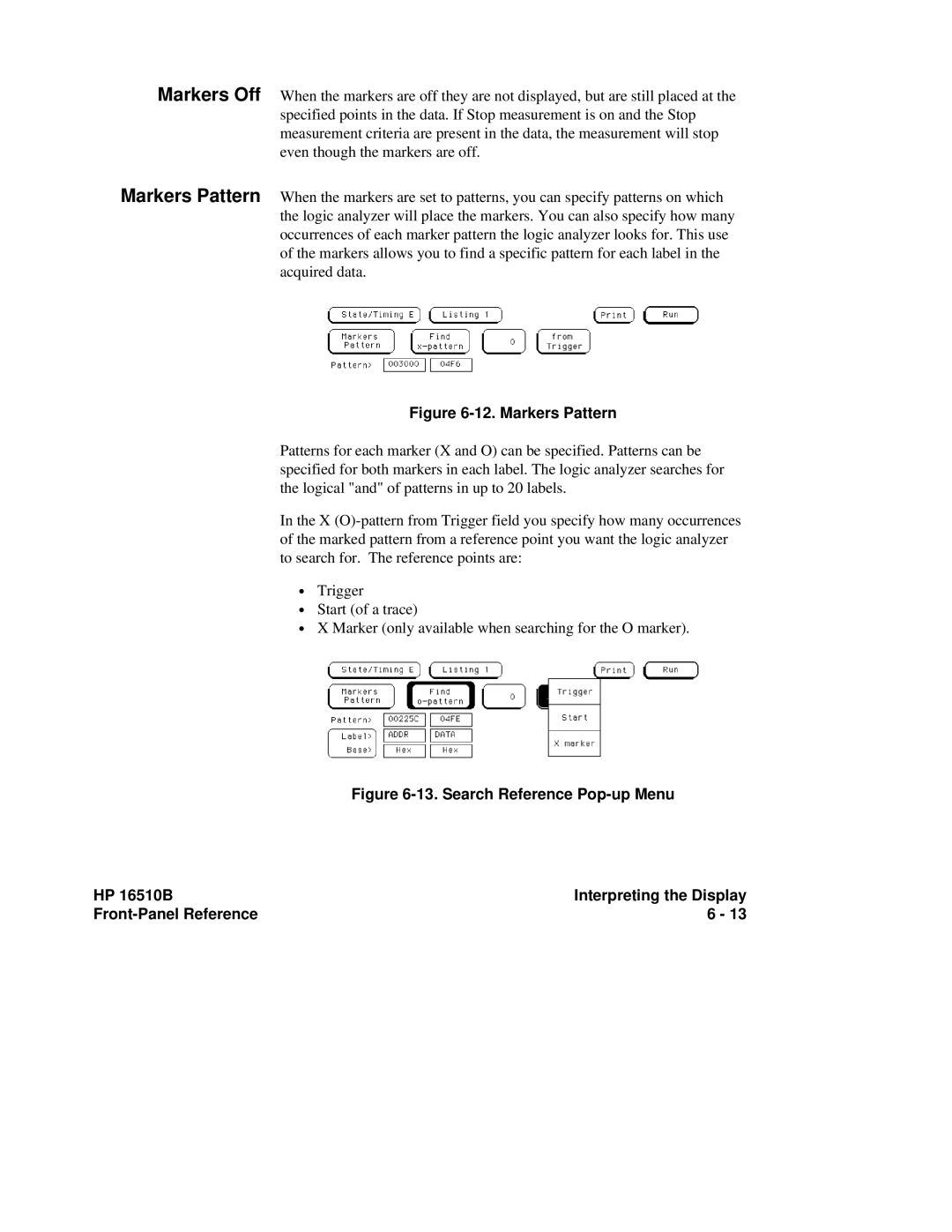 HP 16510B, 16500A manual Markers Pattern 