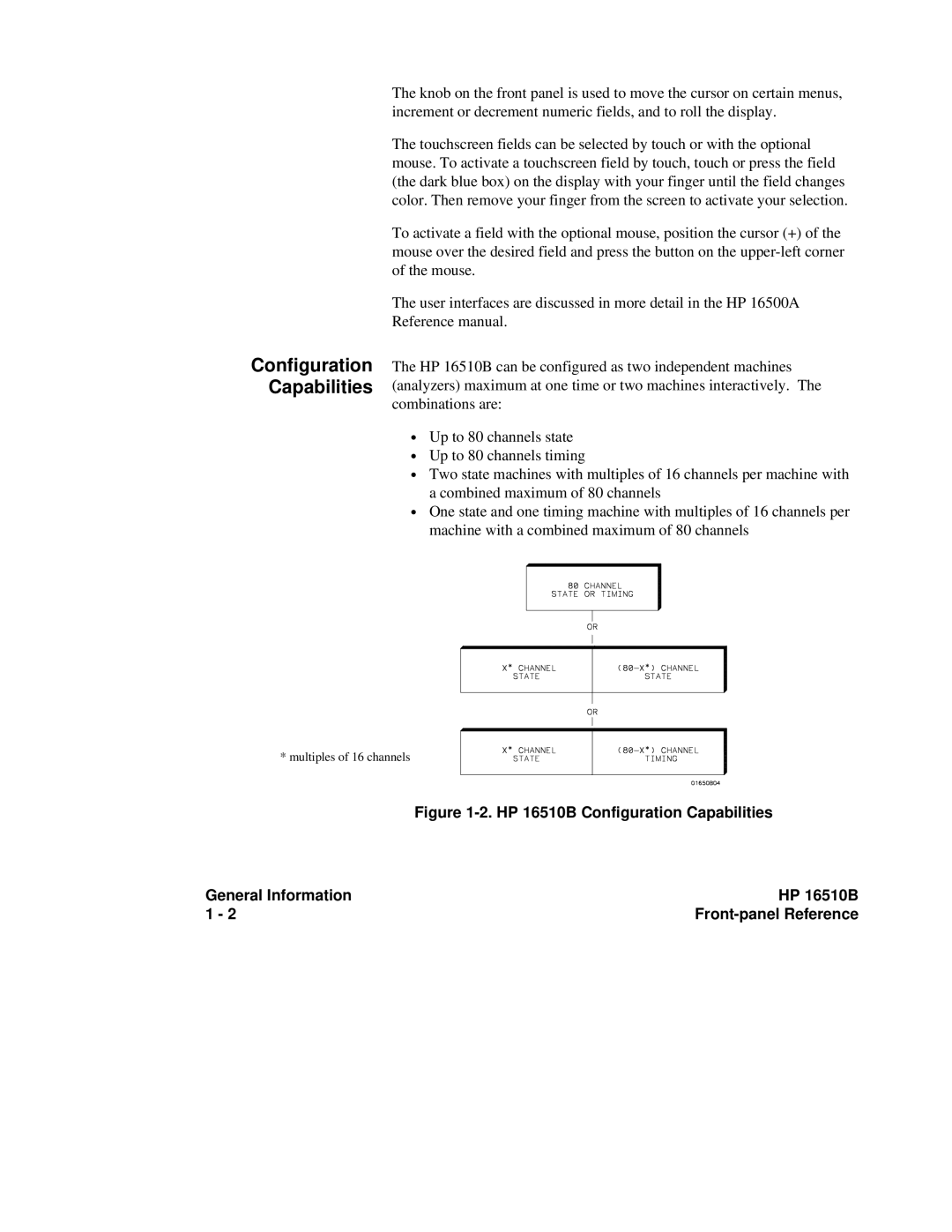 HP 16500A manual HP 16510B Configuration Capabilities General Information 